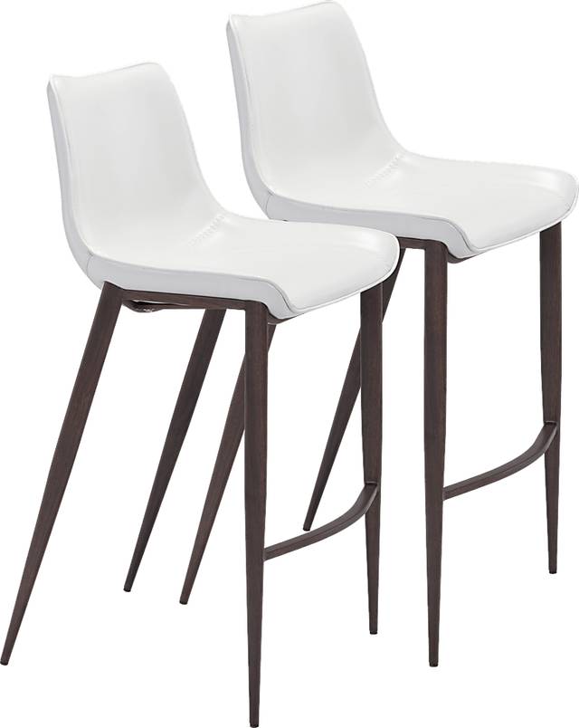 Wavell White Walnut Barstool, Set of 2 - Thumbnail - Image 1