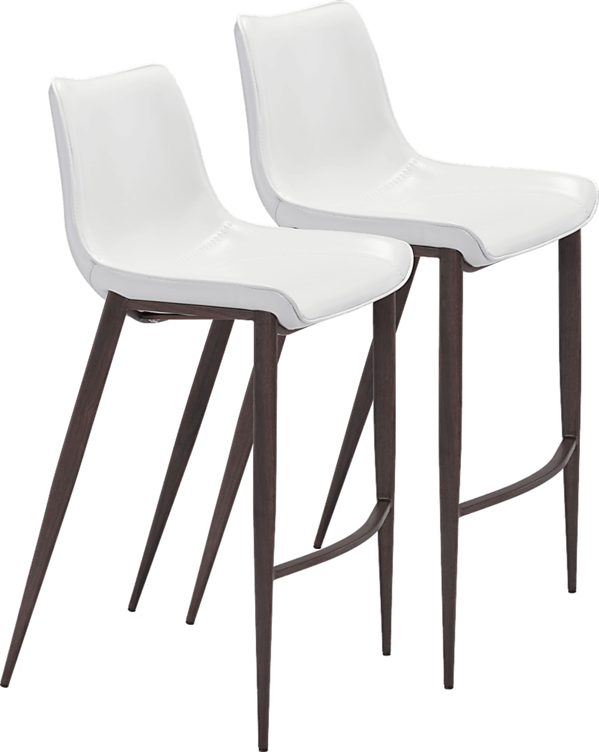 Wavell White Walnut Barstool, Set of 2 - Image 1