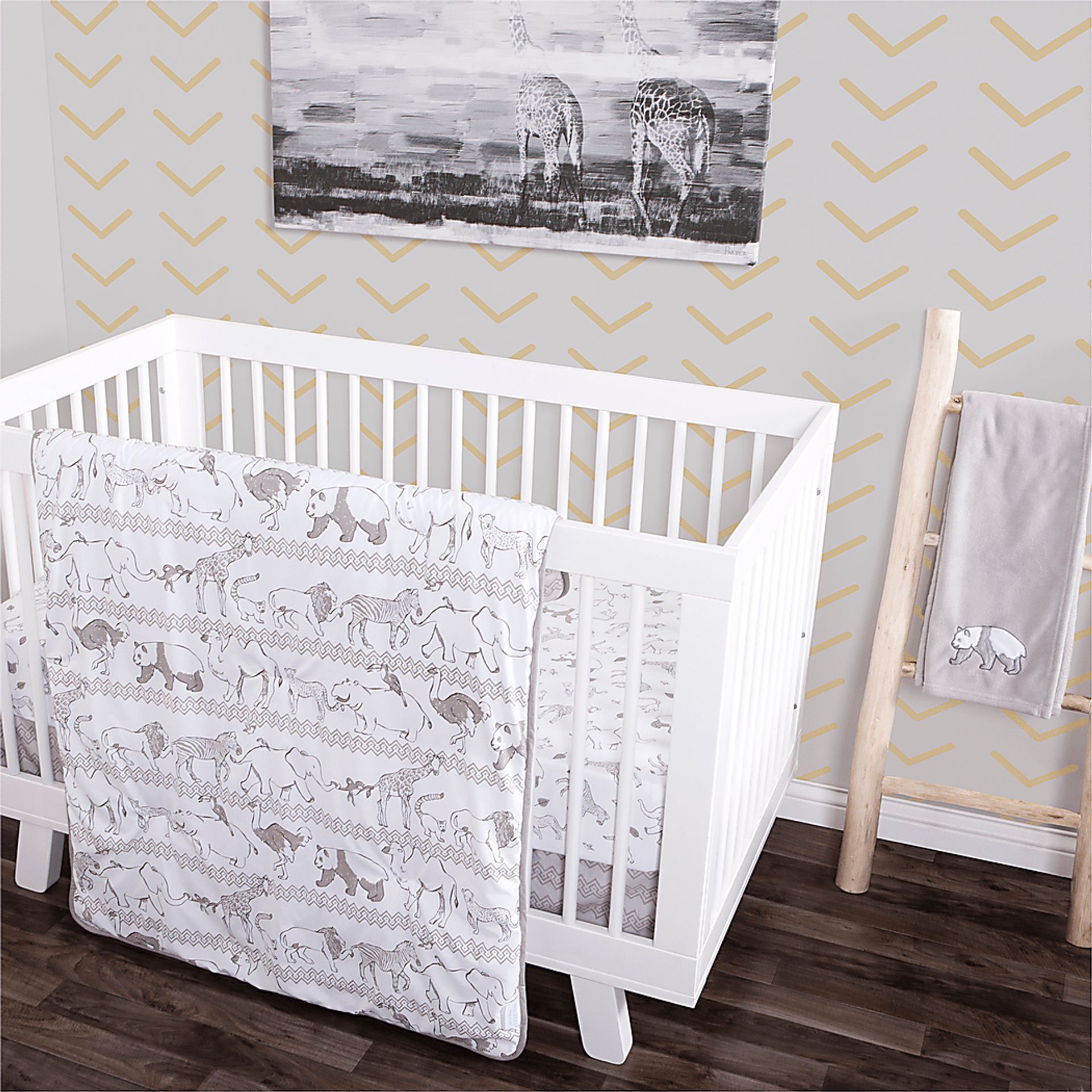 Waverly Congo Line Gray 5 Pc Baby Bedding Set - Image 5