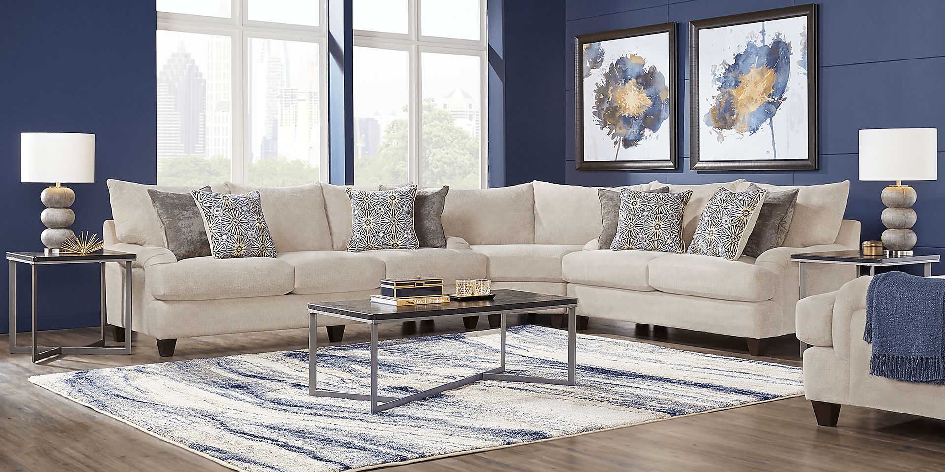 Waverly Park Beige 6 Pc Sectional Living Room - Image 1