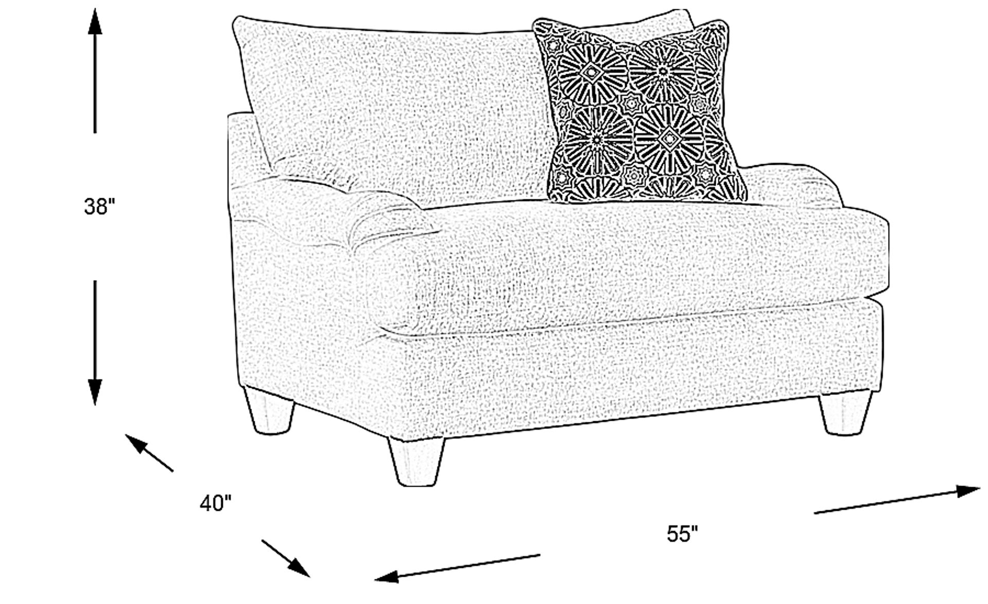 Dimension Image. Please refer to the Dimension Tab on this page for dimension details.