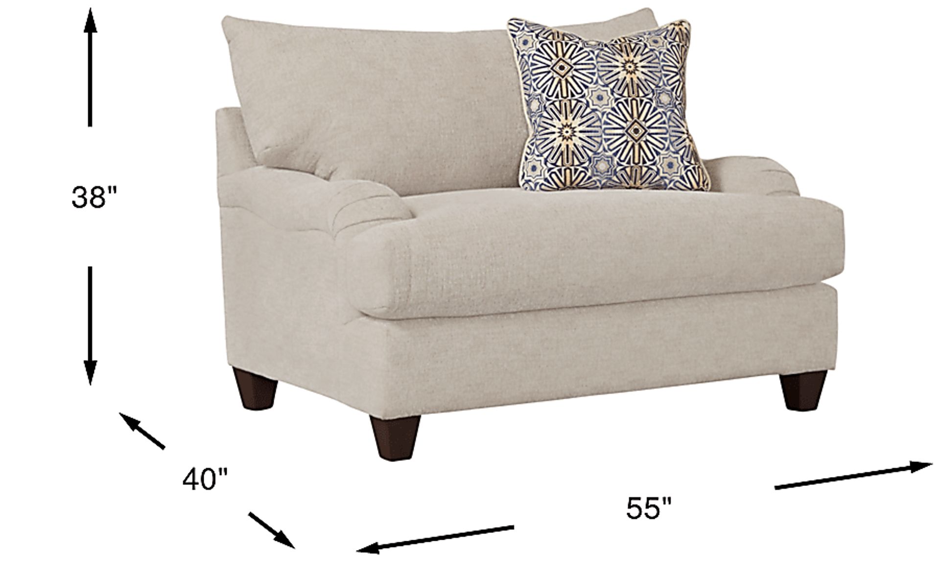 Dimension Image. Please refer to the Dimension Tab on this page for dimension details.