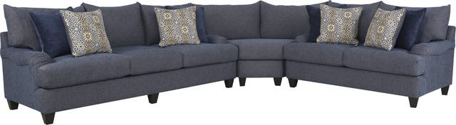 Waverly Park Blue 3 Pc Sectional - Thumbnail - Image 1