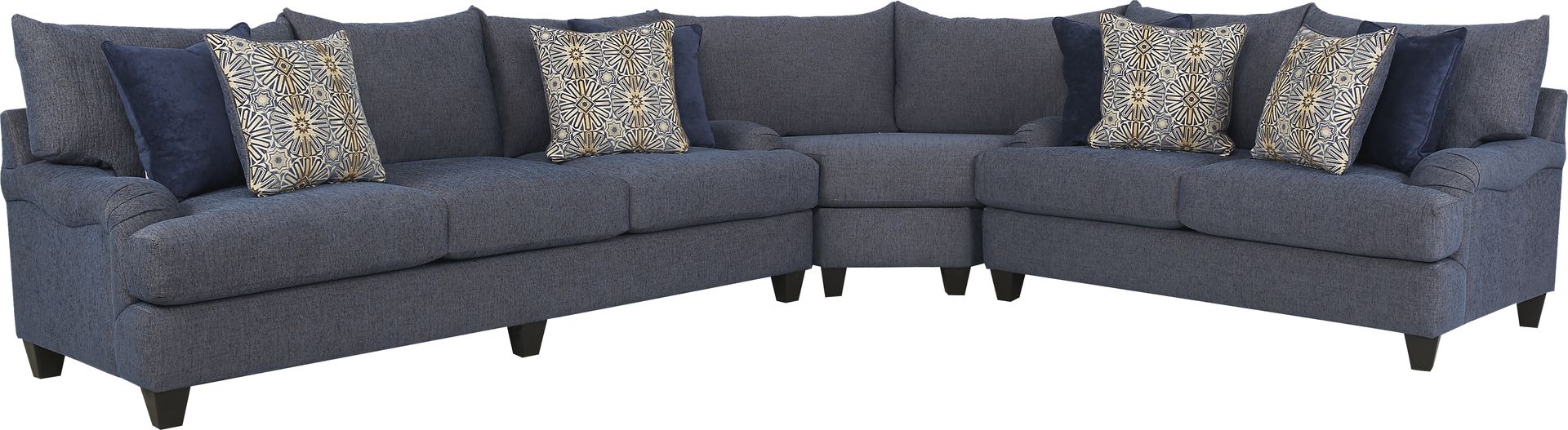 Waverly Park Blue 3 Pc Sectional - Image 1