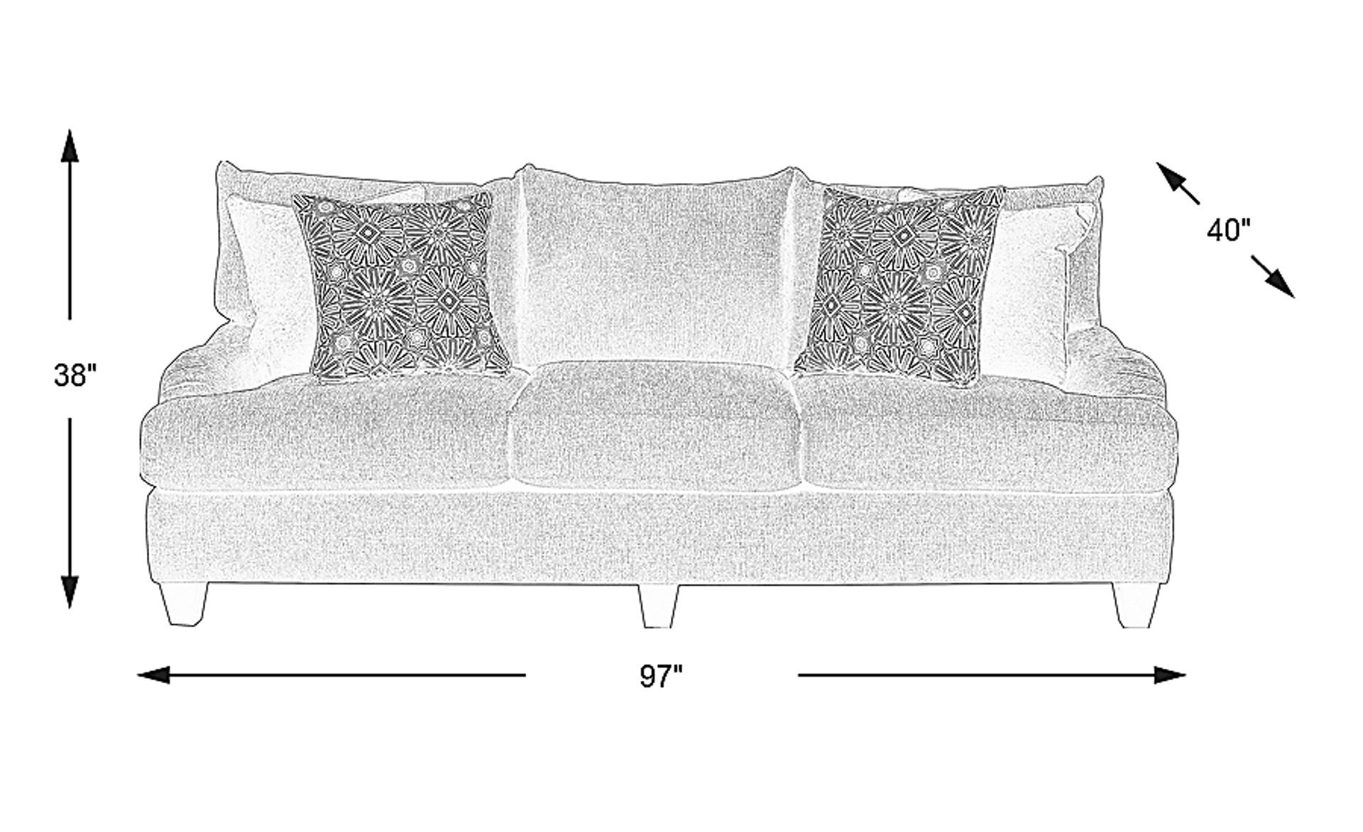 Dimension Image. Please refer to the Dimension Tab on this page for dimension details.