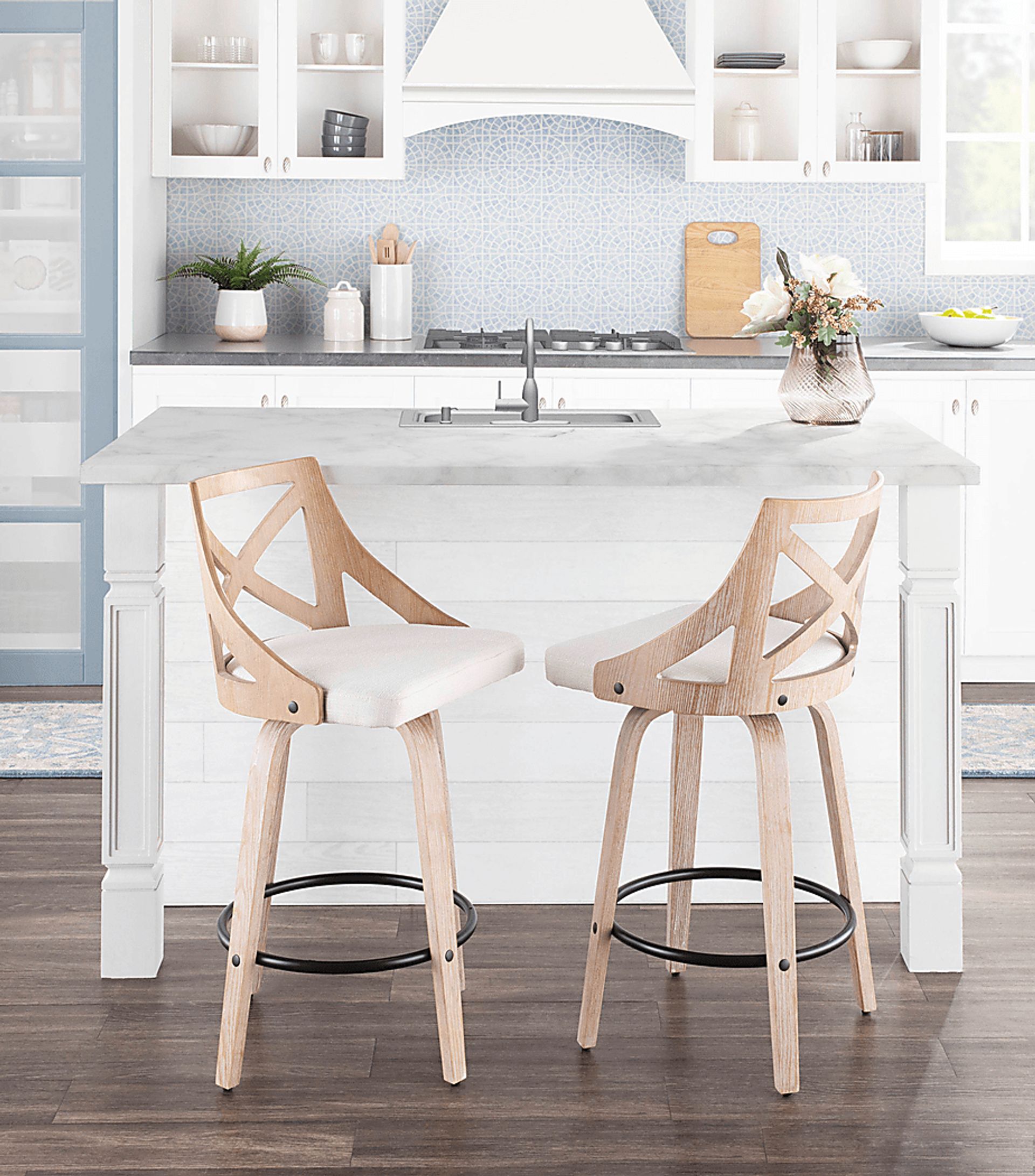 Waverton Cream Counter Height Stool, Set of 2 - Image 3