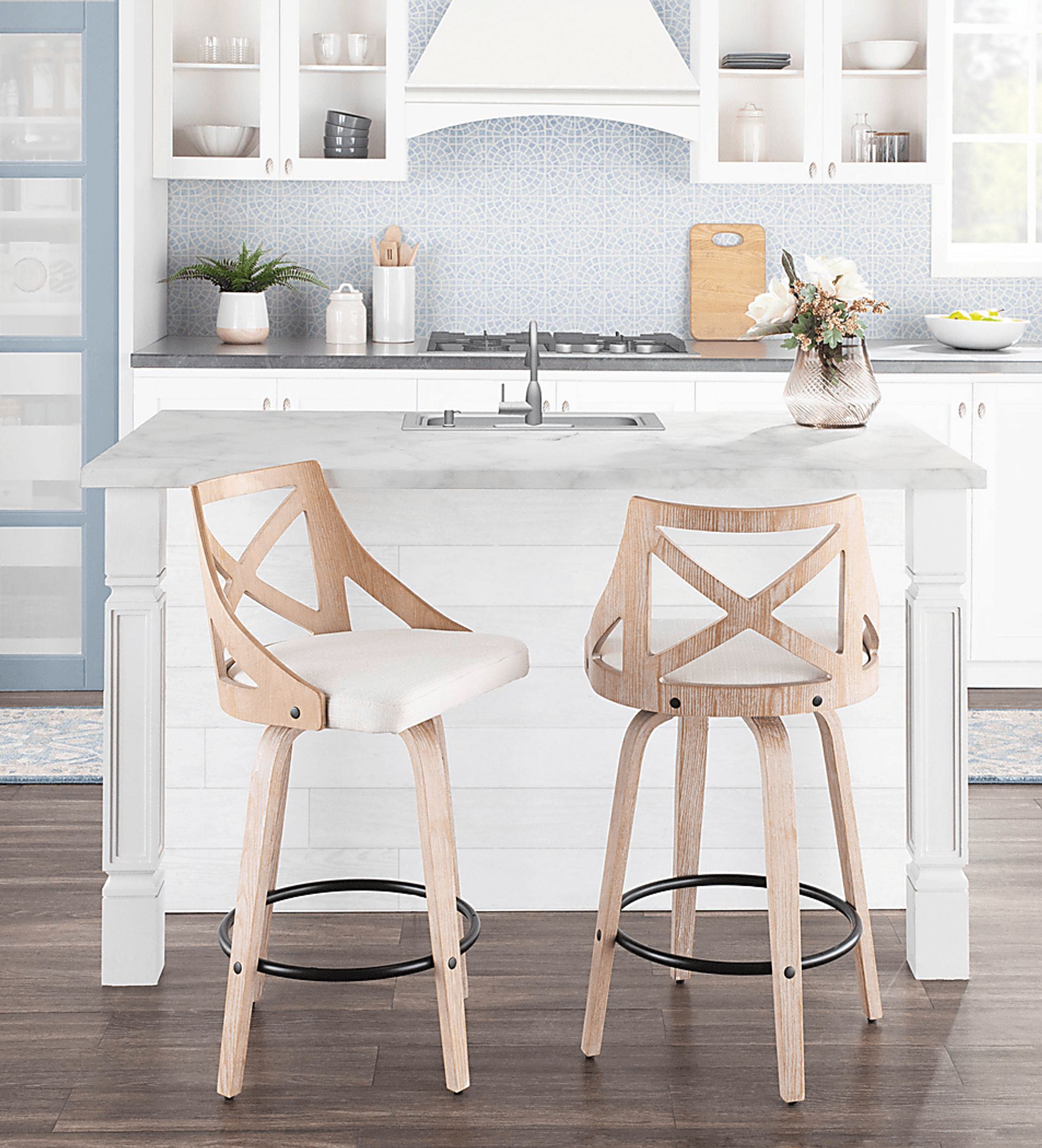 Waverton Cream Counter Height Stool, Set of 2 - Image 5