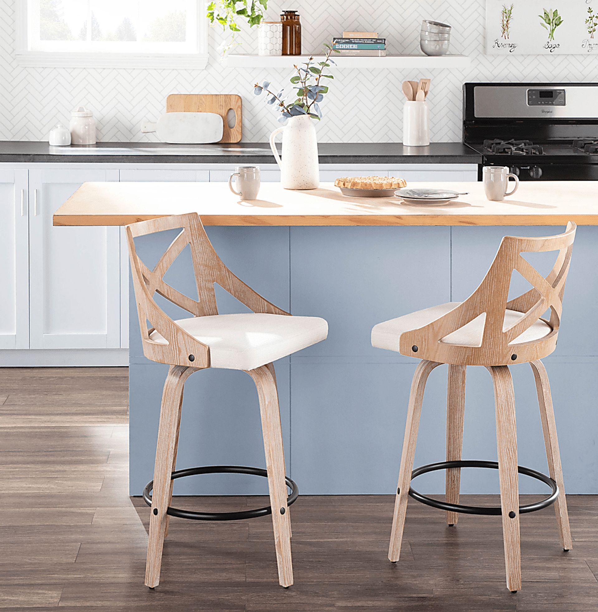 Waverton Cream Counter Height Stool, Set of 2 - Image 7