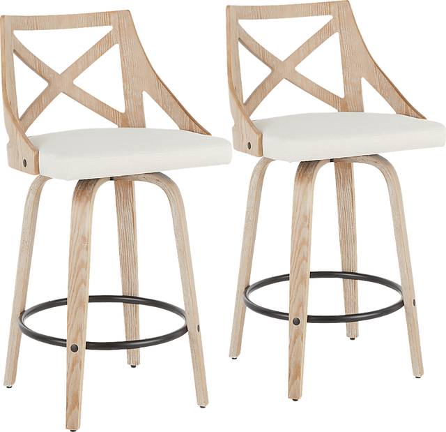 Waverton Cream Counter Height Stool, Set of 2 - Thumbnail - Image 1