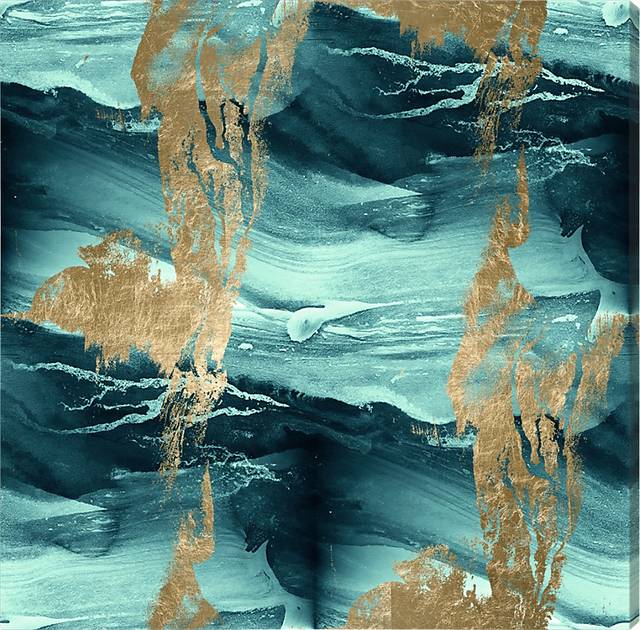 Waves Of Pluto Teal Artwork - Thumbnail - Image 1