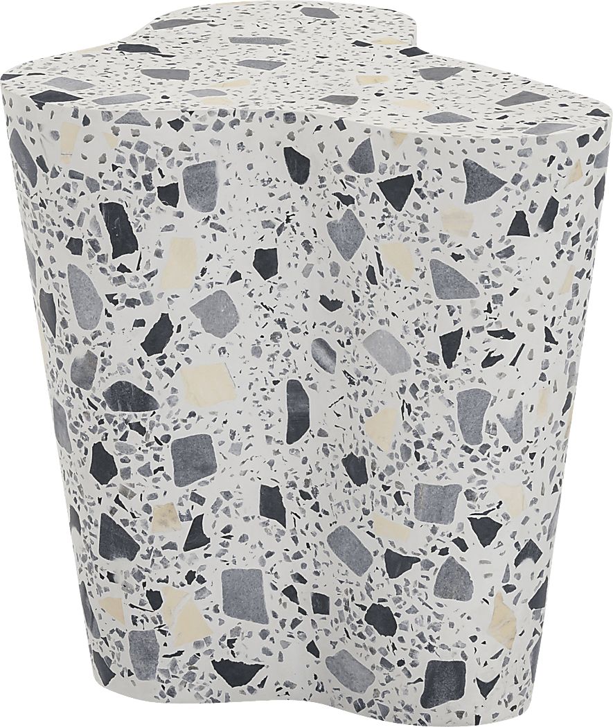 Waveshine Black and White End Table
