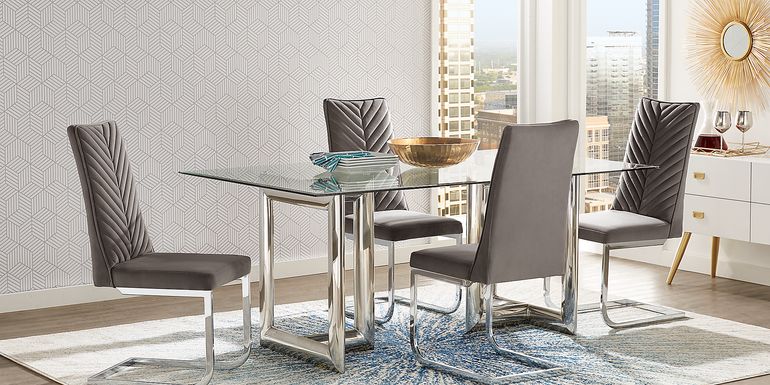 Waycroft Silver 5 Pc Dining Room with Charcoal Chairs