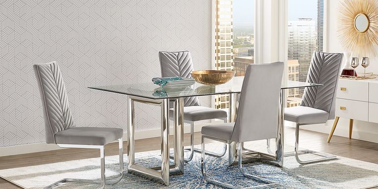 Waycroft Silver 5 Pc Dining Room with Gray Chairs
