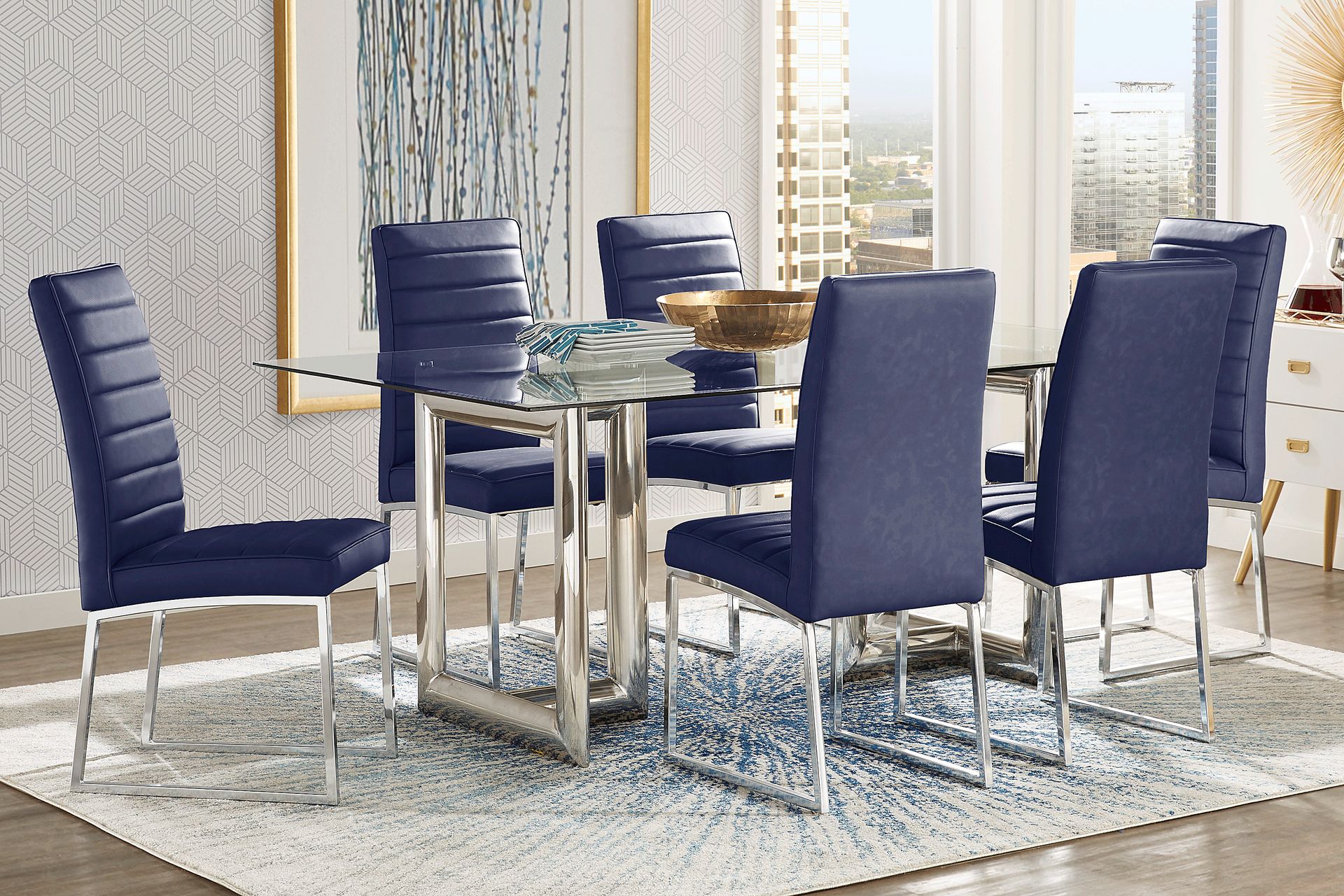 Waycroft Silver 5 Pc Dining Room with Midnight Chairs - Image 1