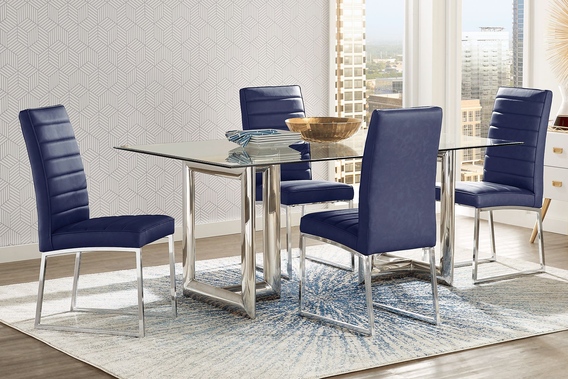 Waycroft Silver 5 Pc Dining Room with Midnight Chairs - Image 1