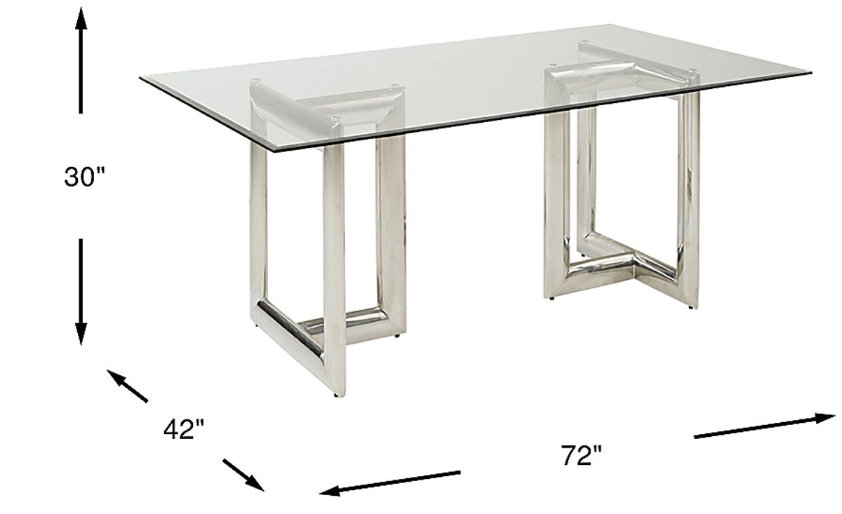 Waycroft Chrome Metal Rectangle Dining Table | Rooms to Go