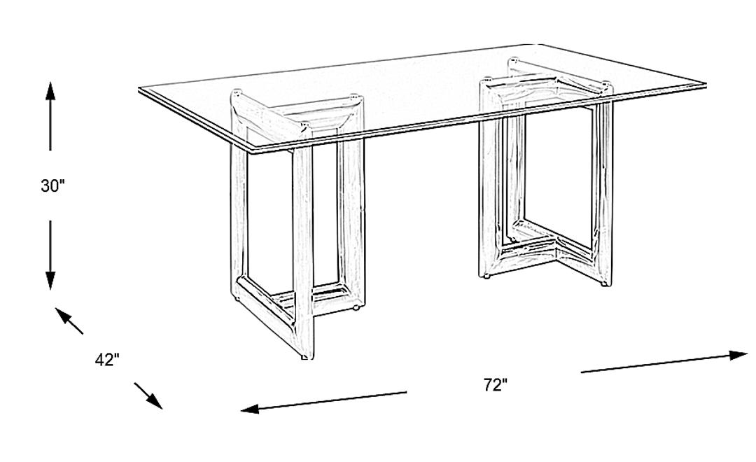 Waycroft Silver Rectangle Dining Table