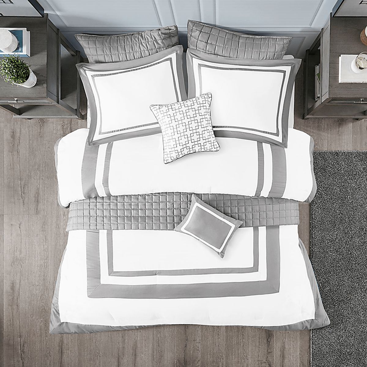 Wayde Gray 8 Pc King Comforter Set | Rooms to Go