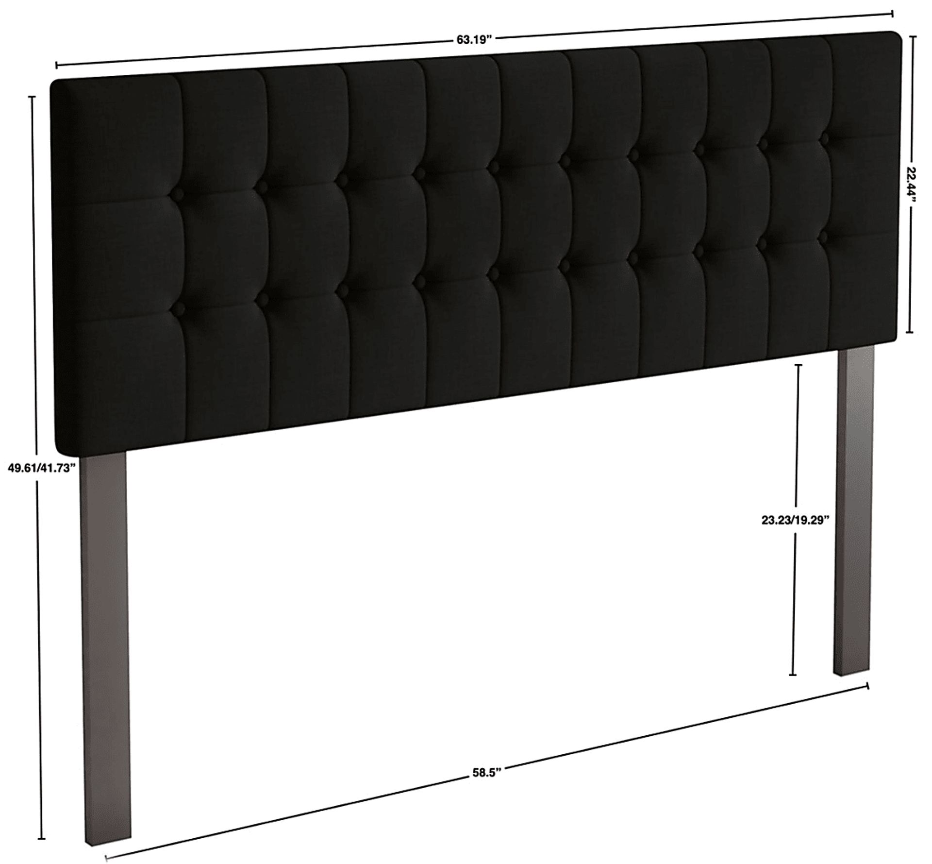 Waylon Black Queen Headboard - Image 4