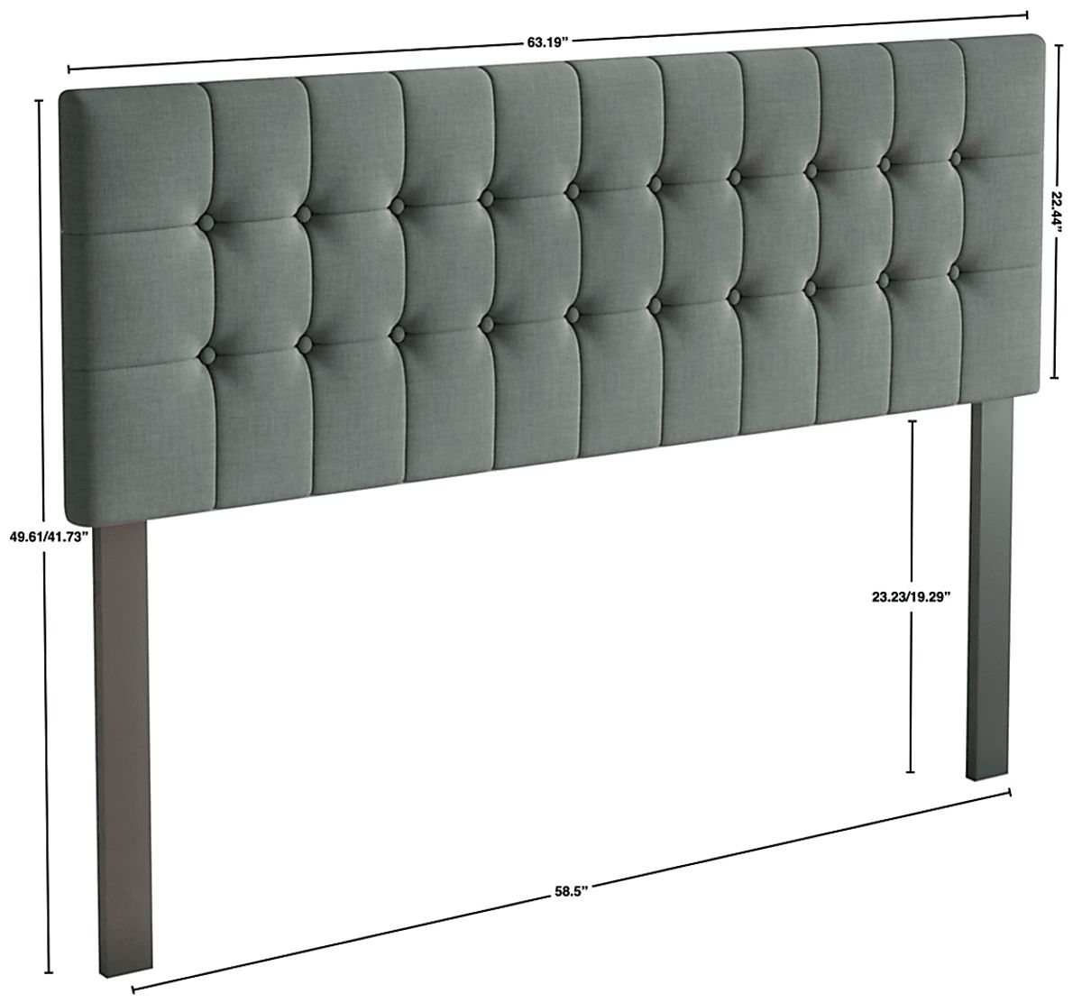 Waylon Gray Polyester Fabric Queen Headboard | Rooms to Go