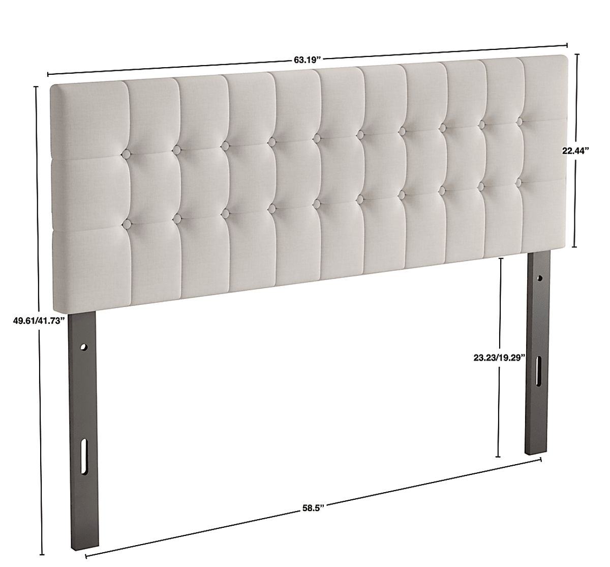 Waylon Light Gray Polyester Fabric Queen Headboard | Rooms to Go