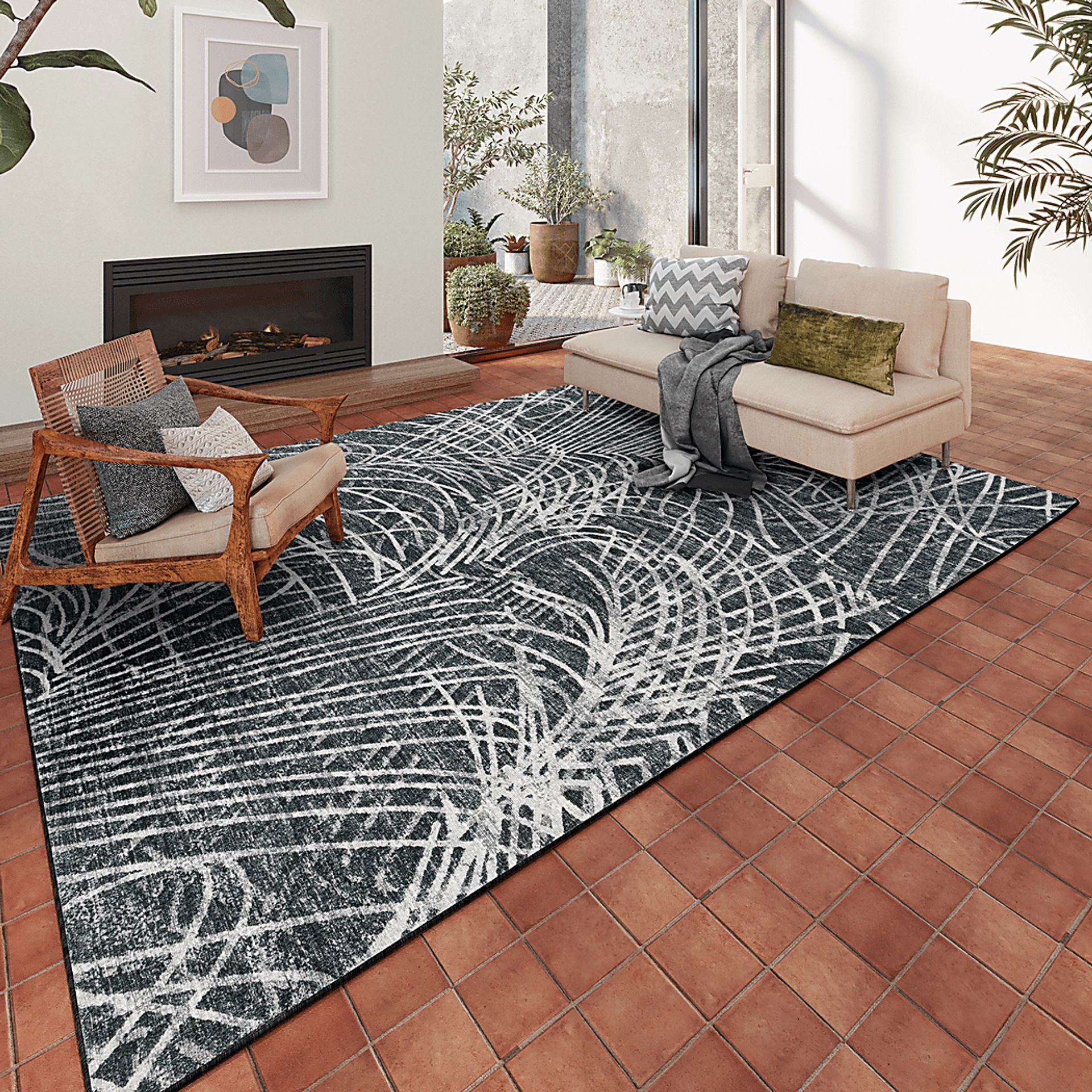 Waymire Black 3' x 5' Rug - Image 2