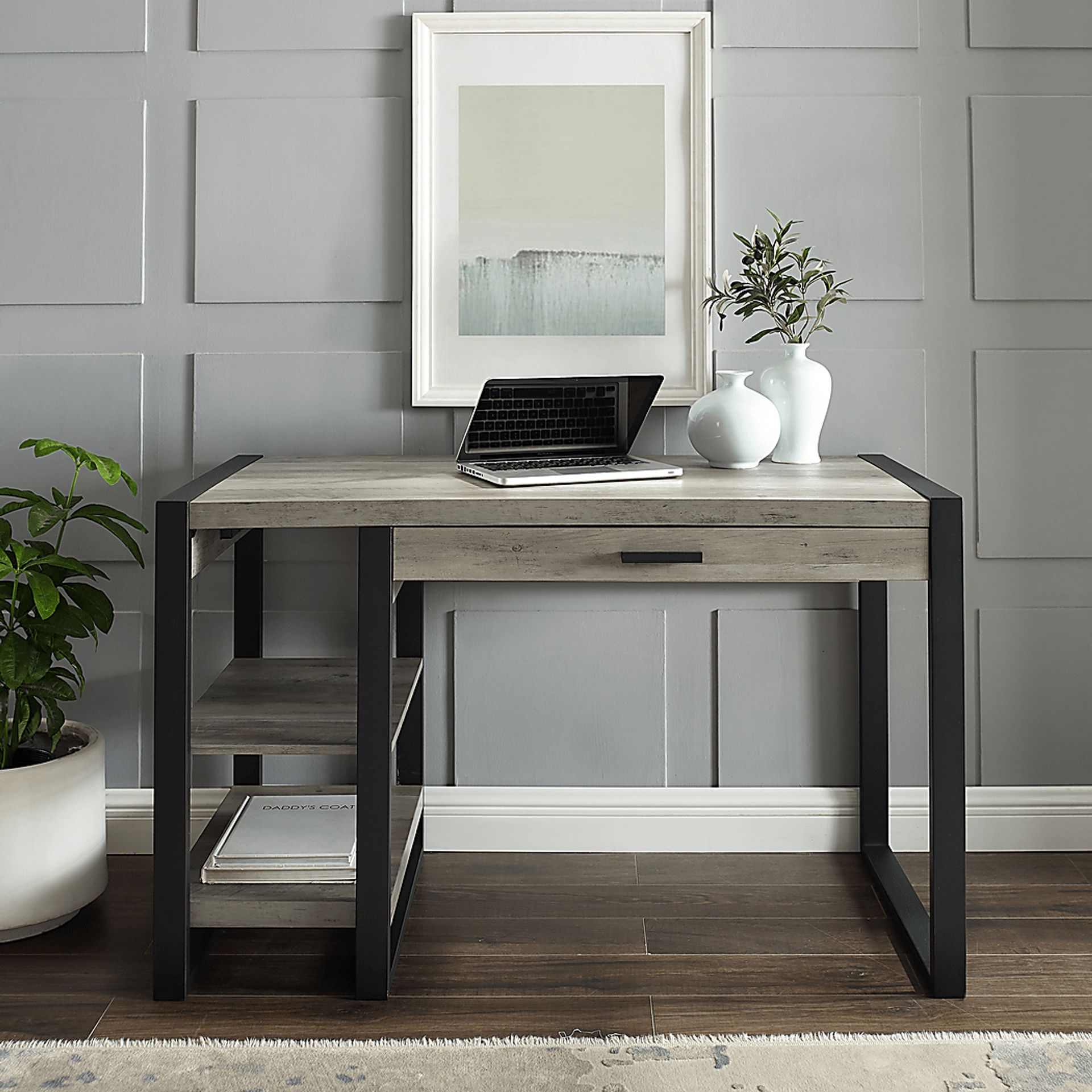 Waynecrest Gray Desk - Image 4