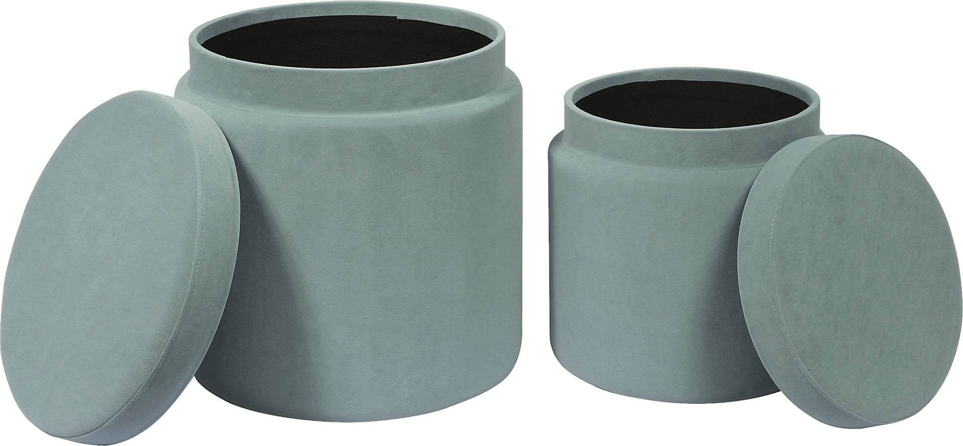 Waynetta Blue Storage Ottoman, Set of 2 - Image 3