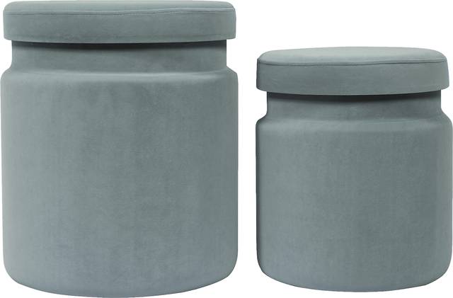 Waynetta Blue Storage Ottoman, Set of 2 - Thumbnail - Image 4