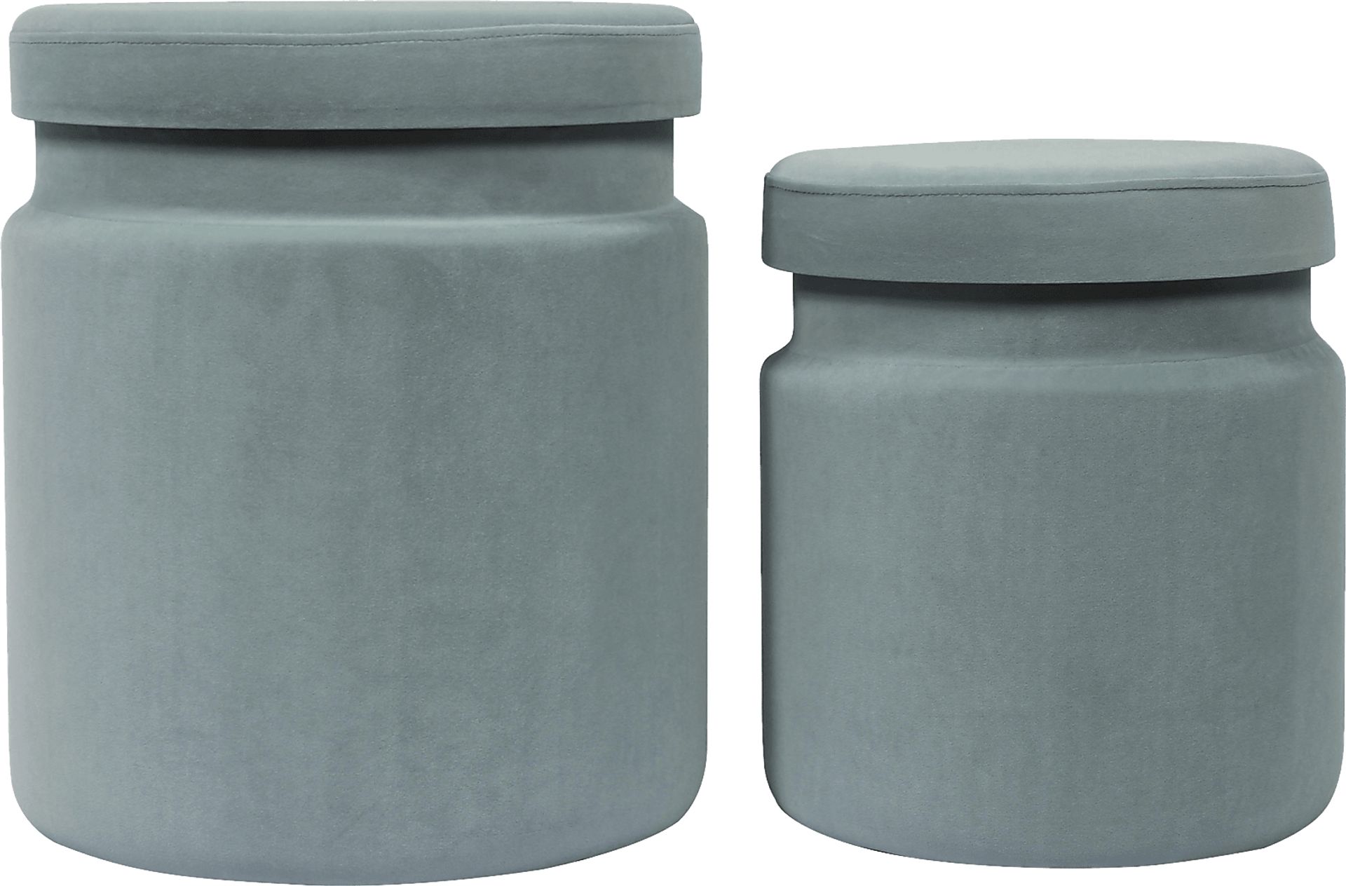 Waynetta Blue Storage Ottoman, Set of 2 - Image 4
