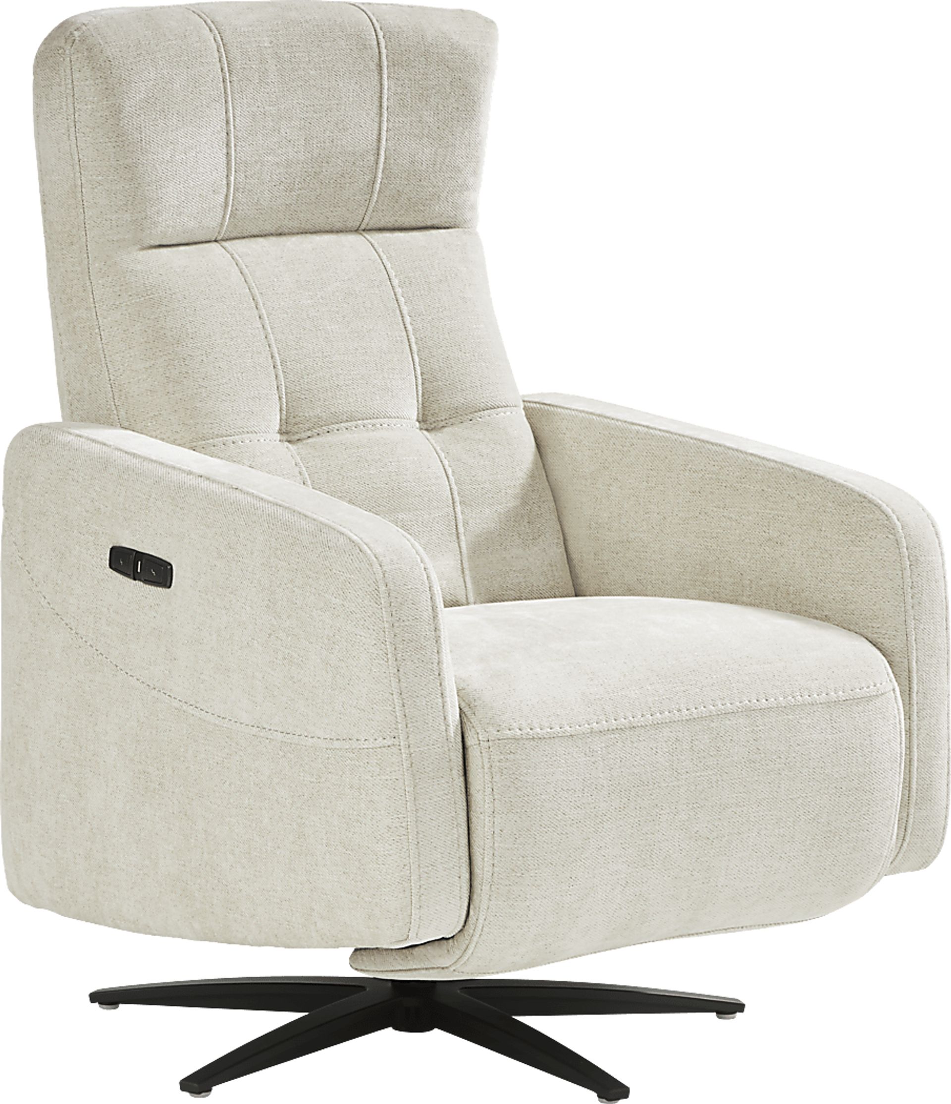 Weatherford Park Beige Polyester Fabric Power Swivel Recliner Rooms to Go