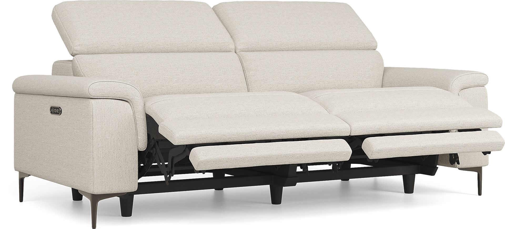 Weatherford Park Beige Dual Power Reclining Sofa - Image 3