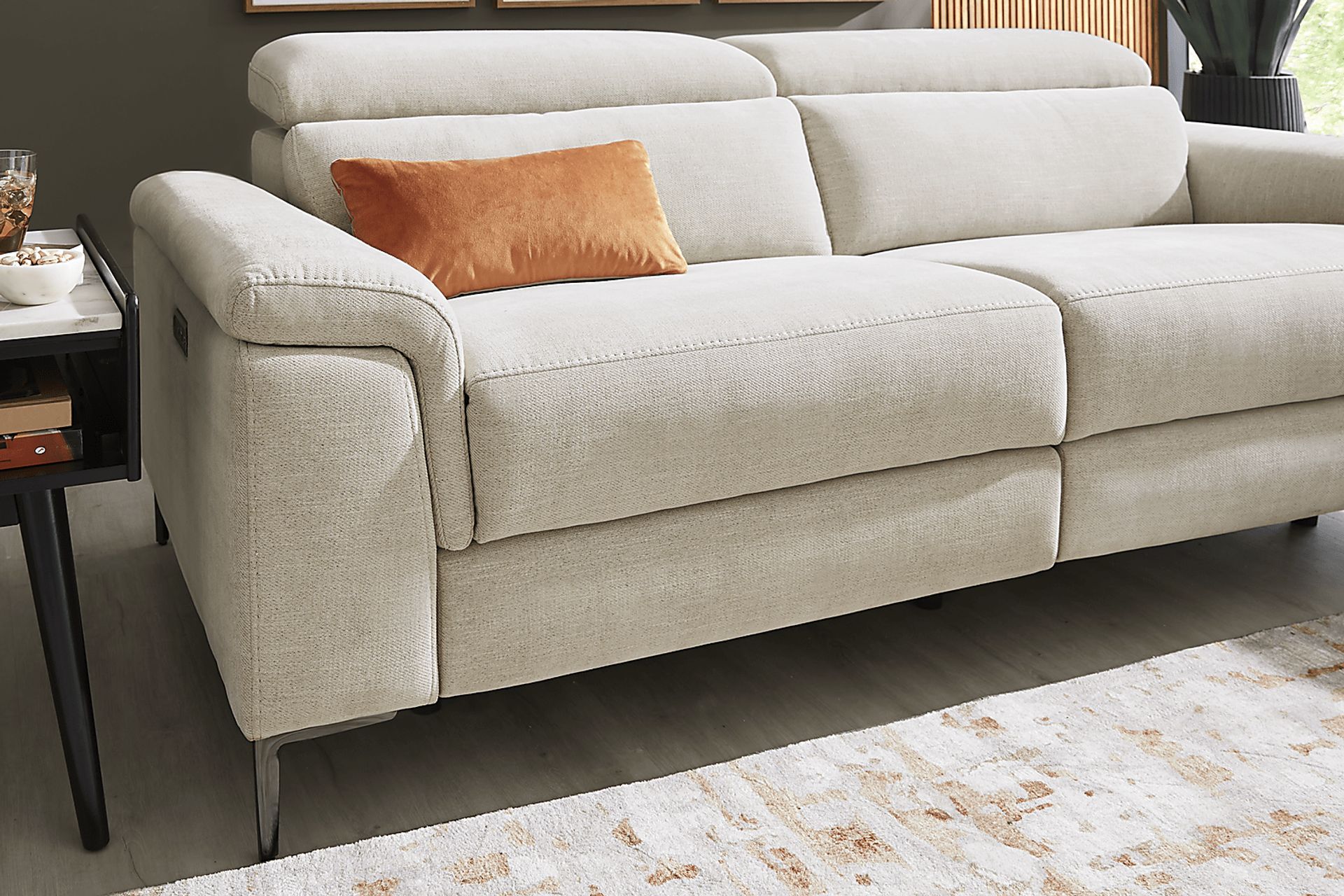 Weatherford Park Beige Dual Power Reclining Sofa - Image 8