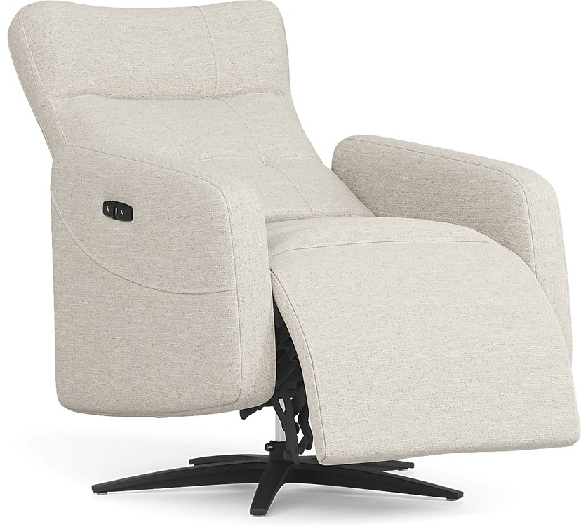 Weatherford Park Beige Power Swivel Recliner