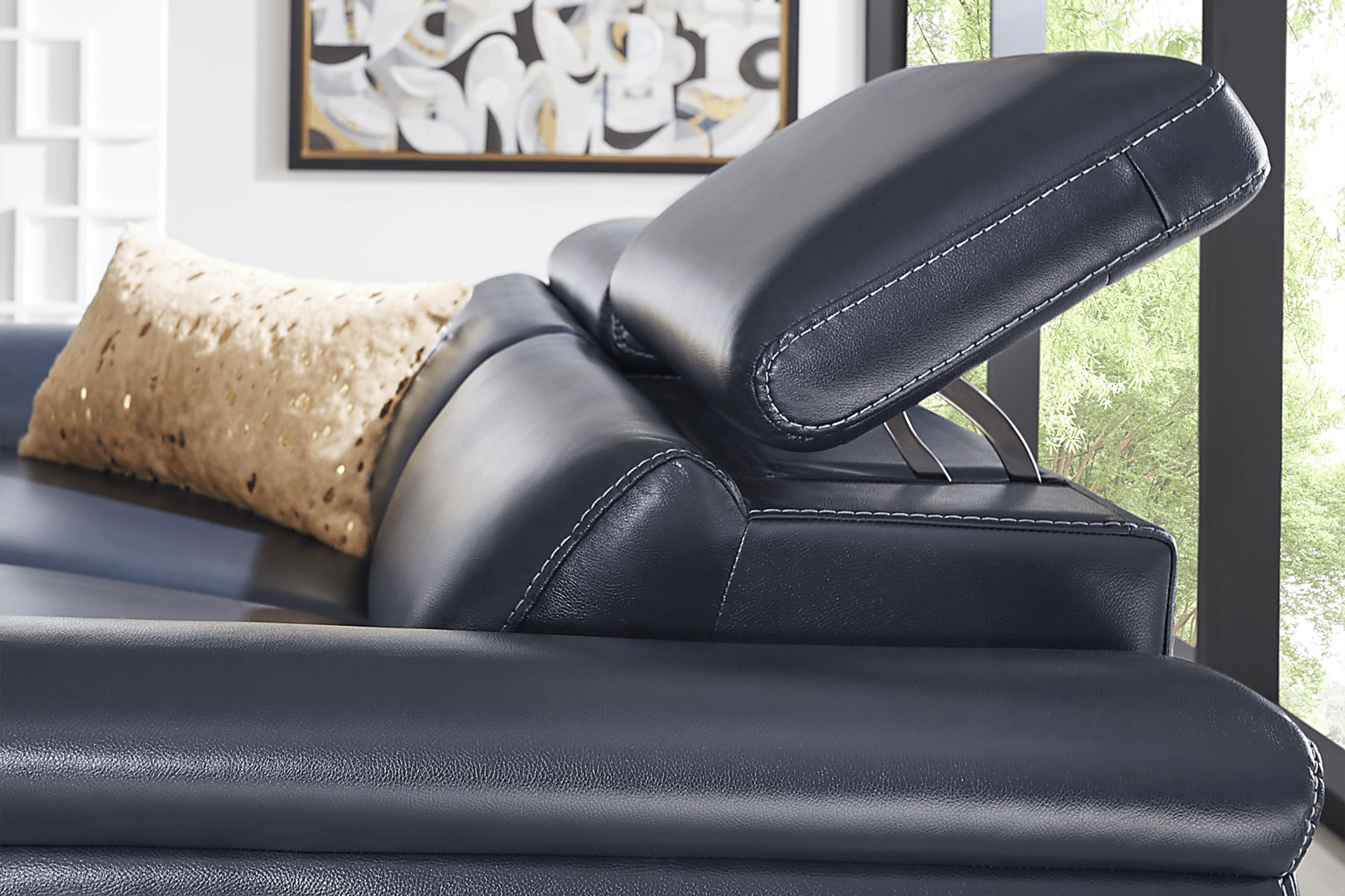 Weatherford Park Blue Dual Power Reclining Loveseat - Image 5
