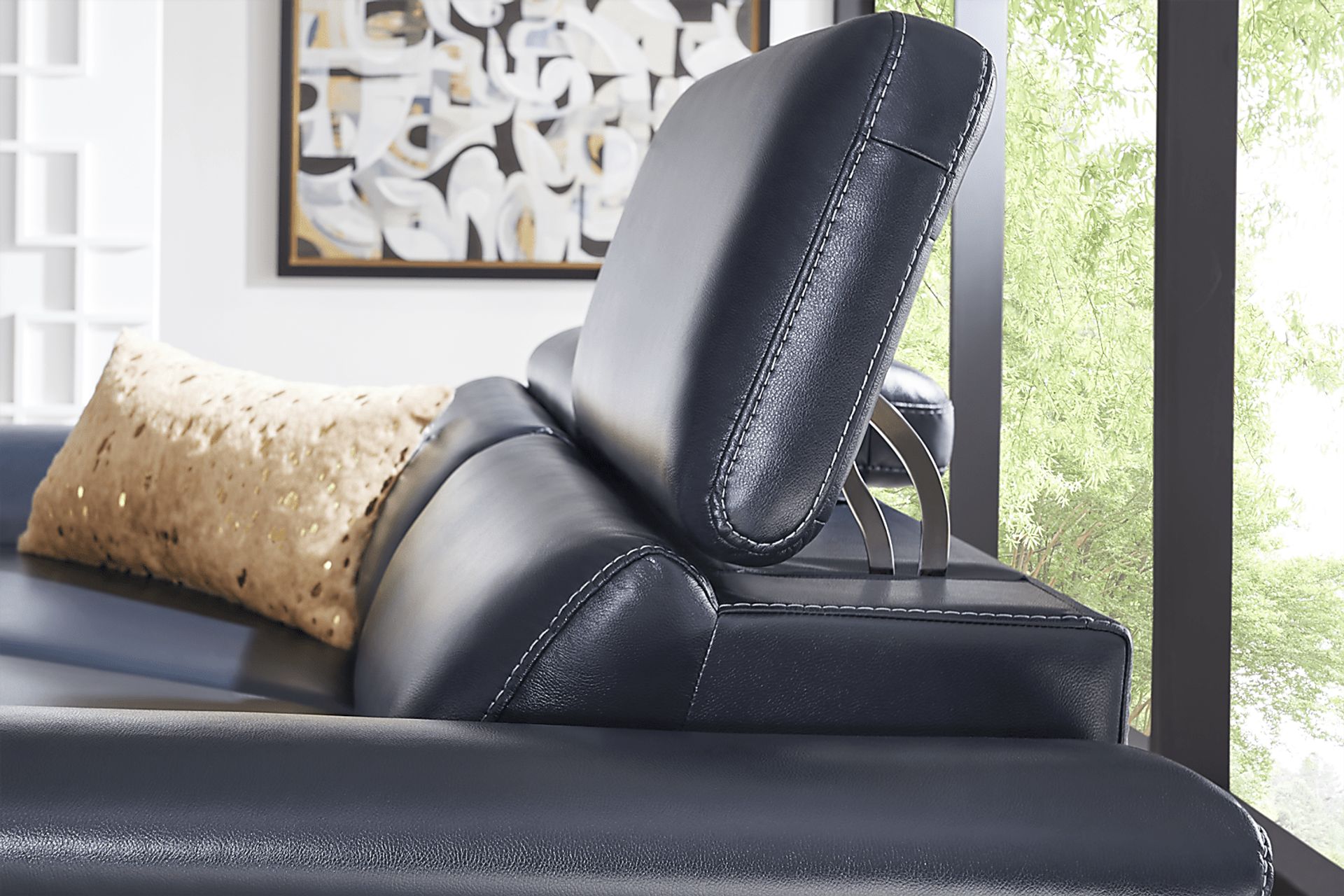 Weatherford Park Blue Dual Power Reclining Loveseat - Image 6