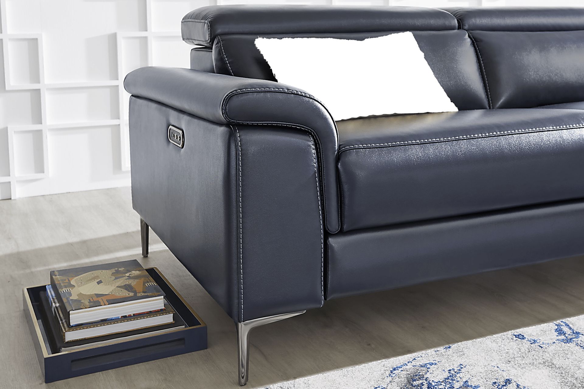 Weatherford Park Blue 5 Pc Dual Power Reclining Living Room - Image 5
