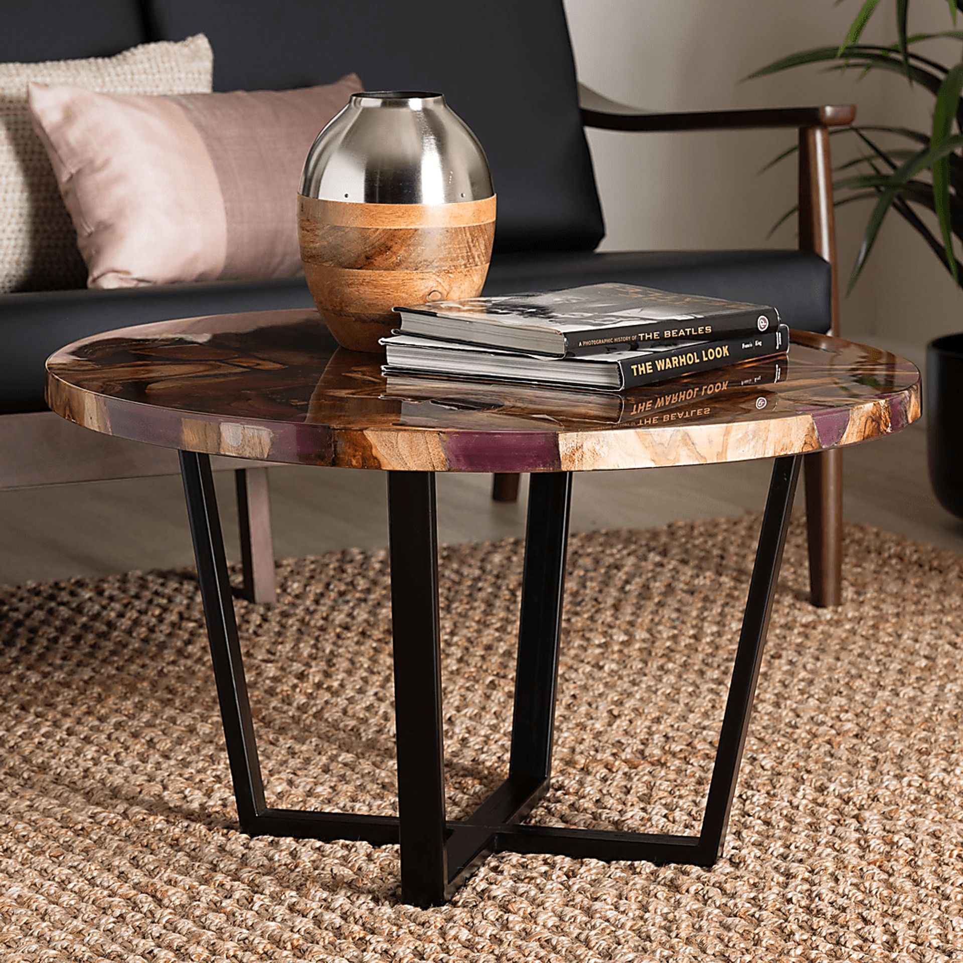 Webfruit Brown Round Cocktail Table - Image 2