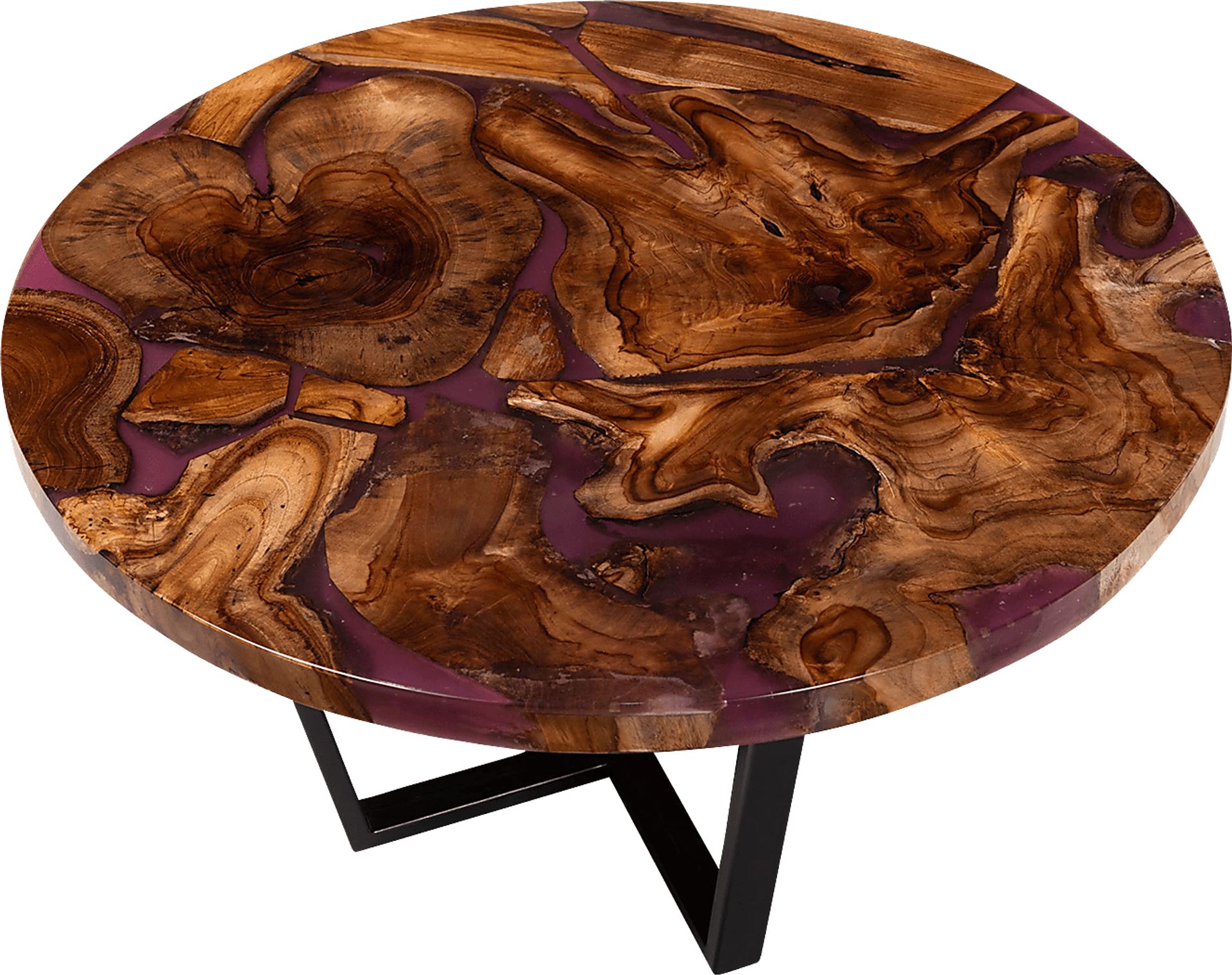 Webfruit Brown Round Cocktail Table - Image 4