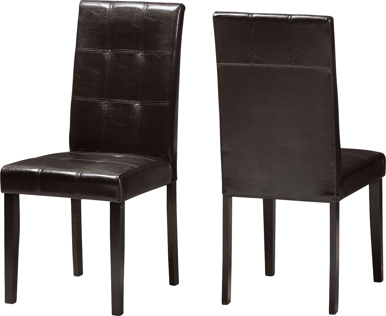 Webrewsa Dark Brown Dining Chair, Set of 2