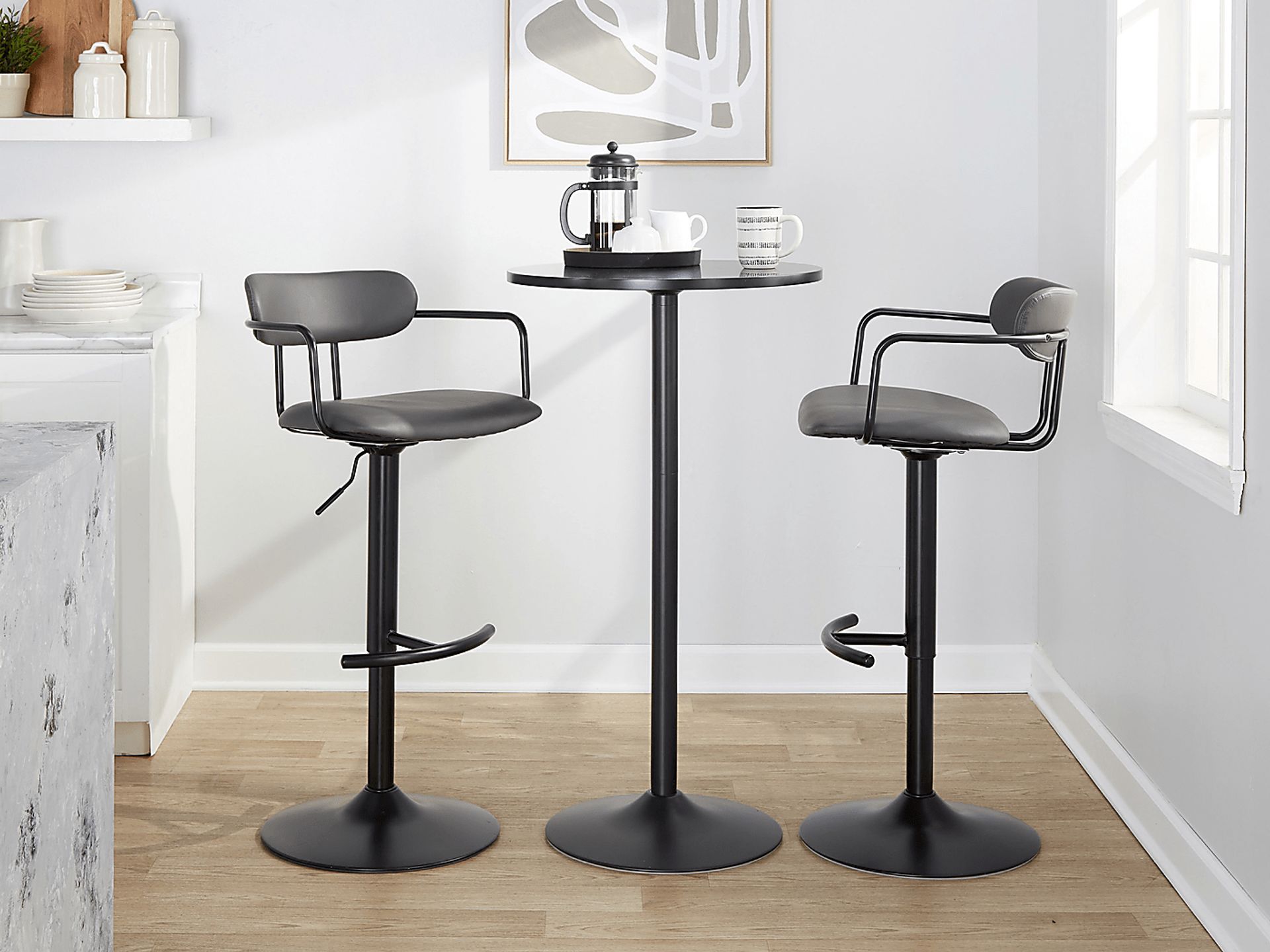 Wedgefeild II Gray Adjustable Barstool, Set of 2 - Image 2