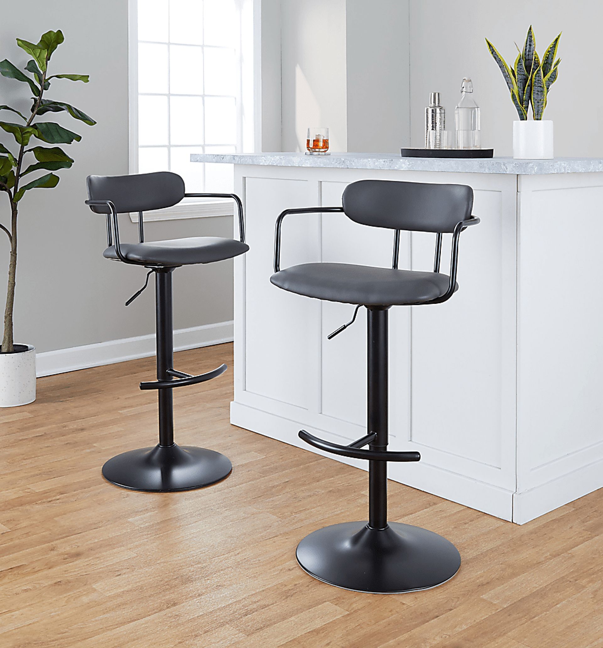 Wedgefeild II Gray Adjustable Barstool, Set of 2 - Image 3