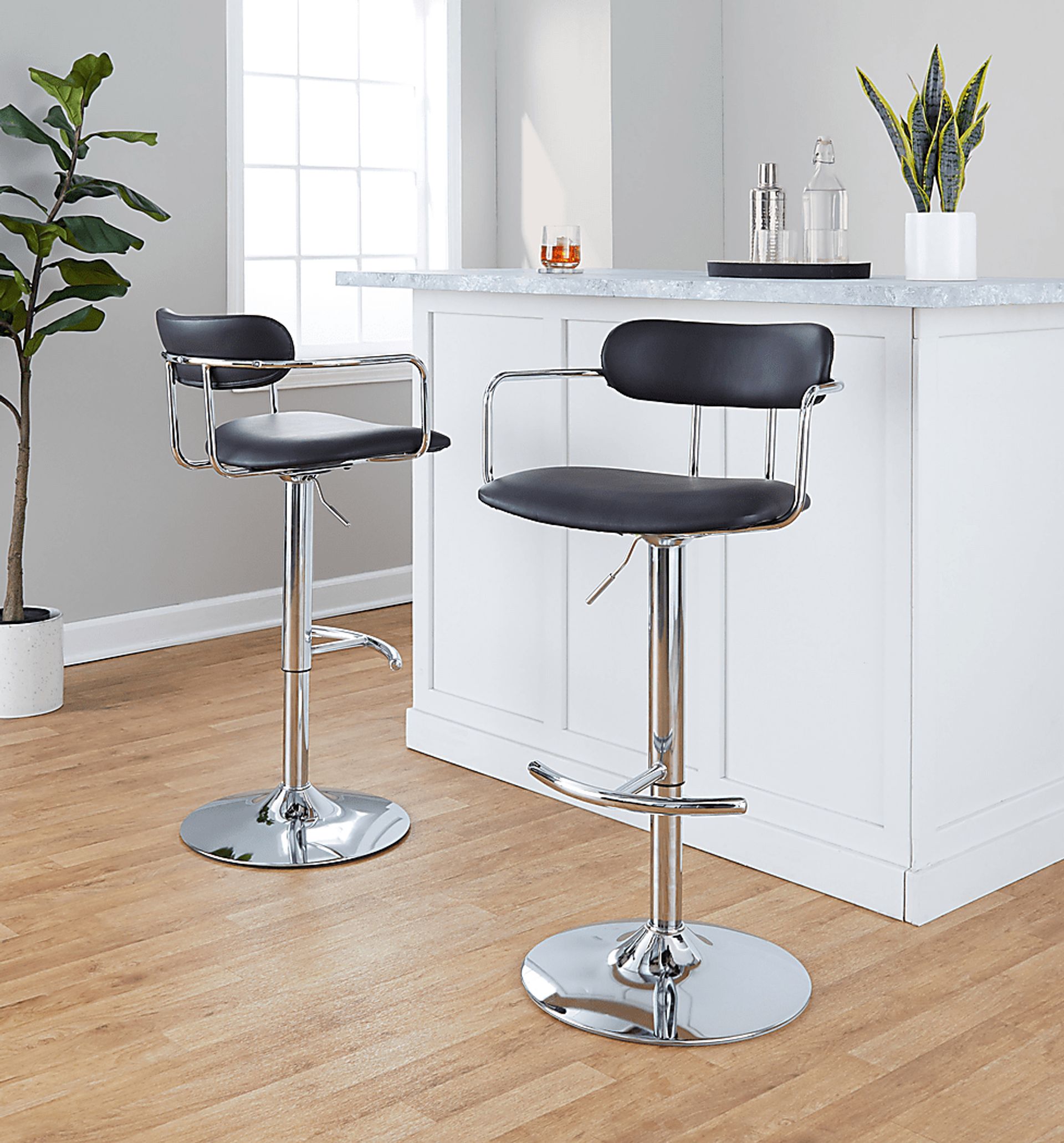 Wedgefeild IV Black Adjustable Barstool, Set of 2 - Image 4