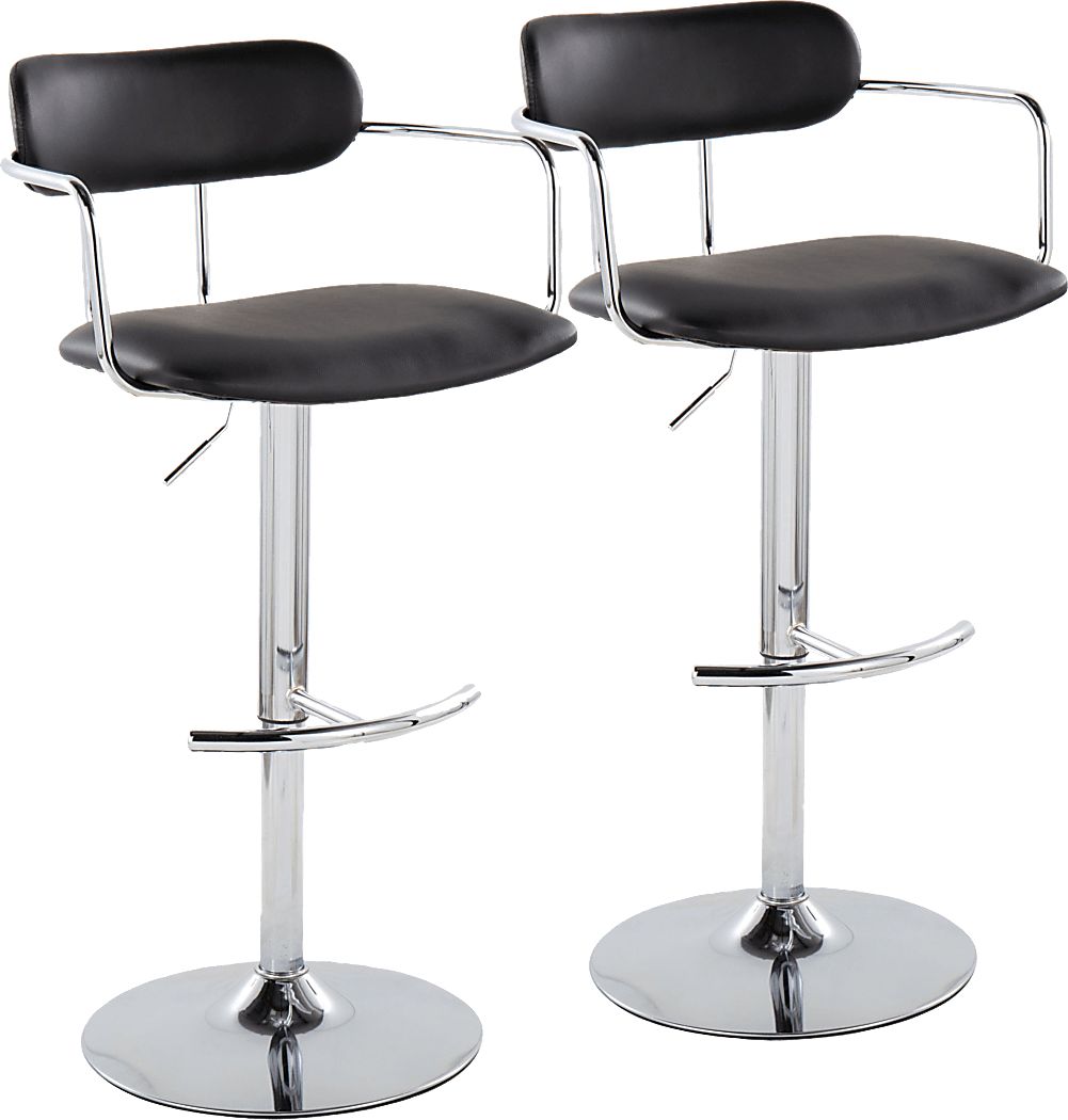 Wedgefeild IV Black Adjustable Barstool, Set of 2