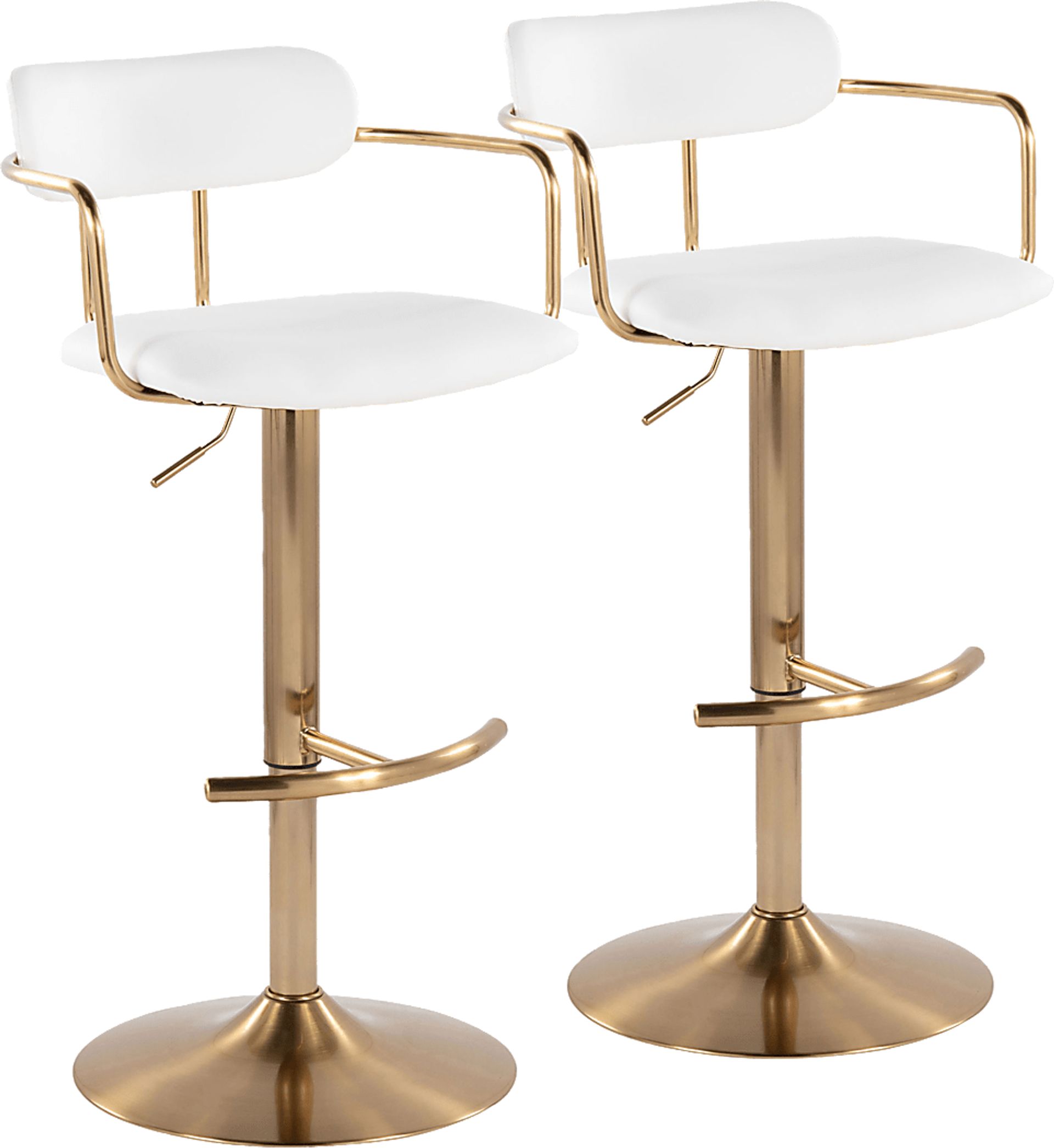 Wedgefield I White Adjustable Barstool, Set of 2 - Image 1