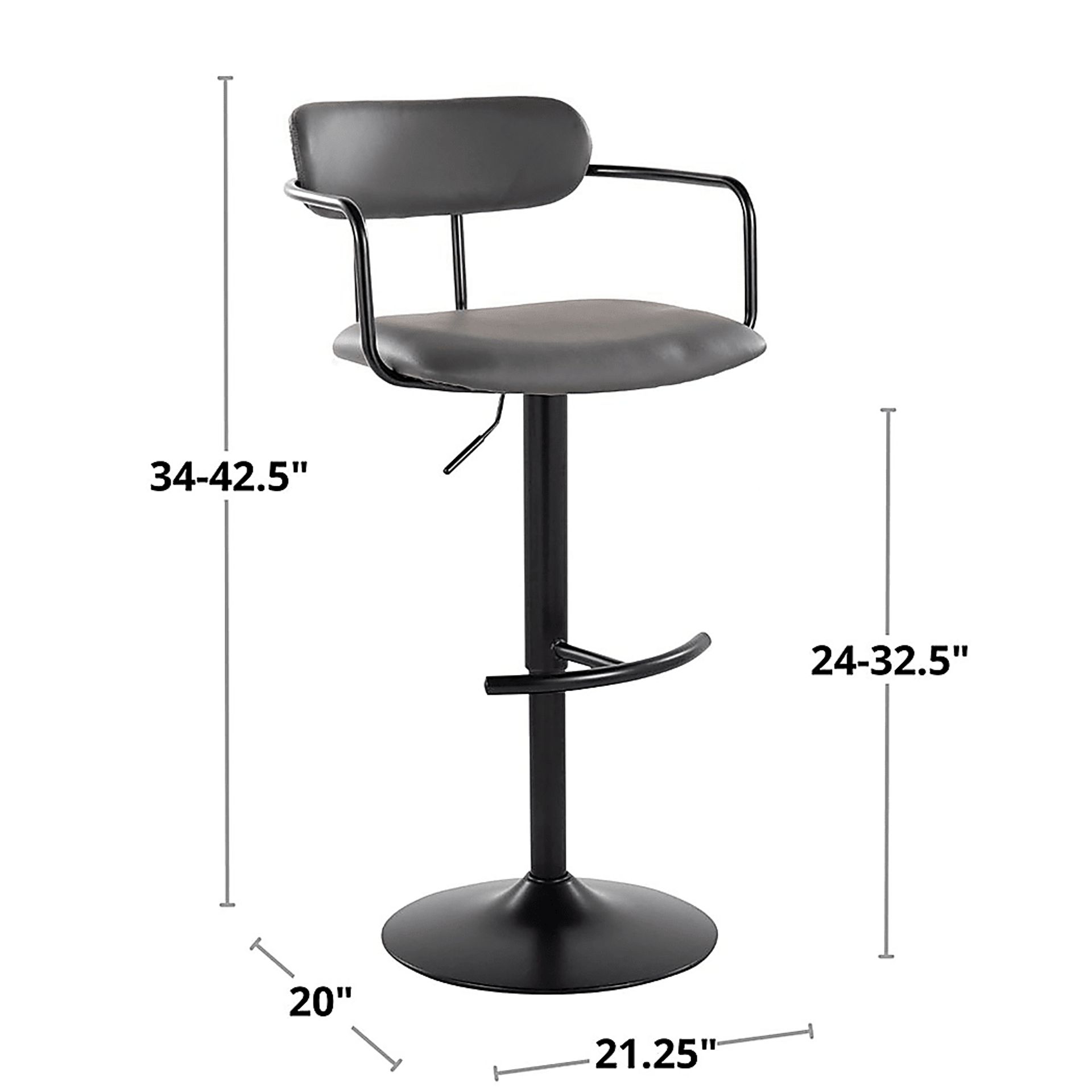 Wedgefield III Black Adjustable Barstool, Set of 2 - Image 11