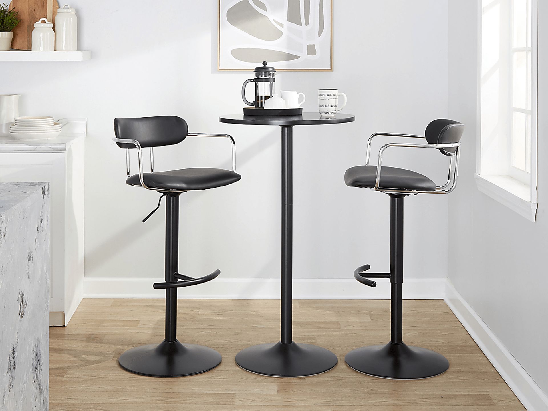 Wedgefield III Black Adjustable Barstool, Set of 2 - Image 2