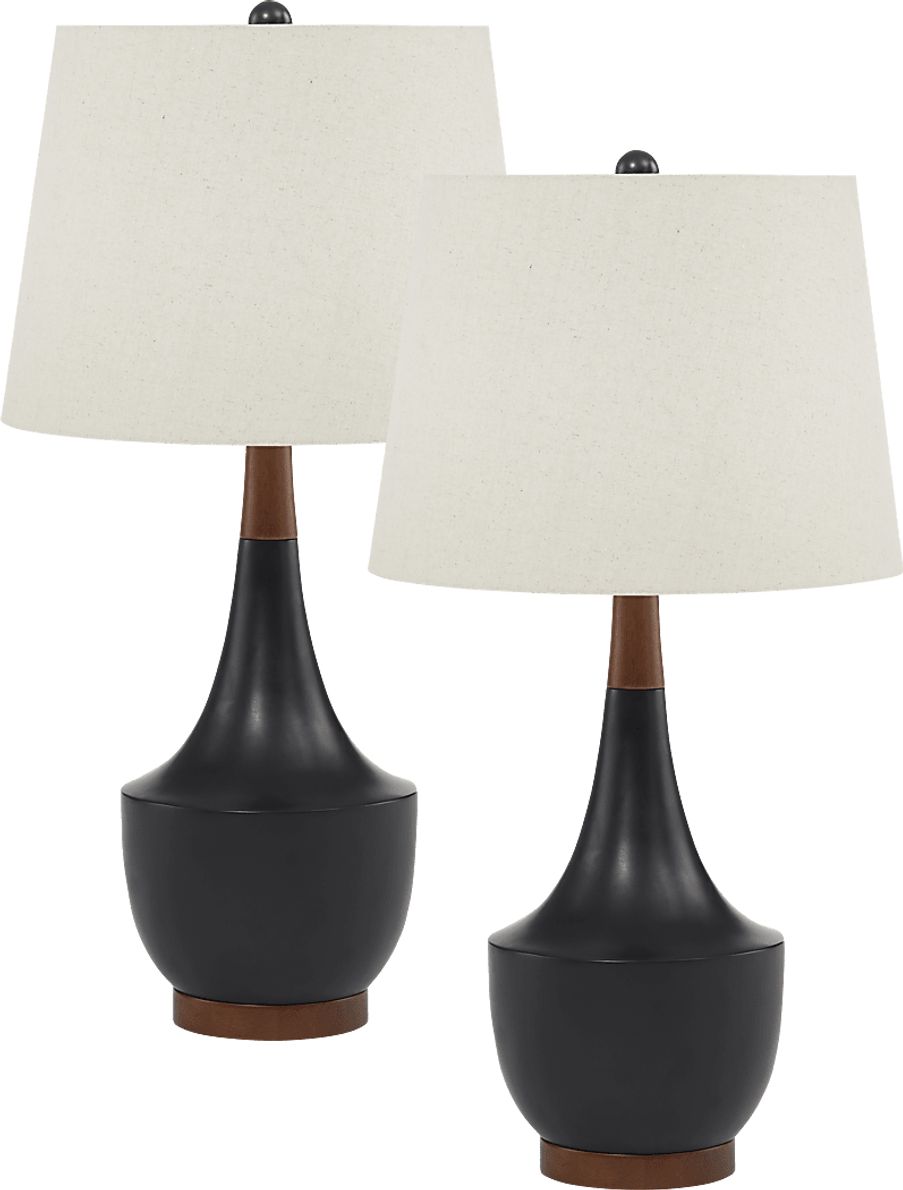Weikel Boulevard 2 Pc Black Black,Colors Table Lamps - Rooms To Go