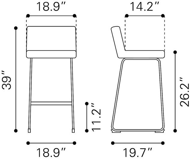 Weiland Black Barstool. Set of 2 - Thumbnail - Image 10