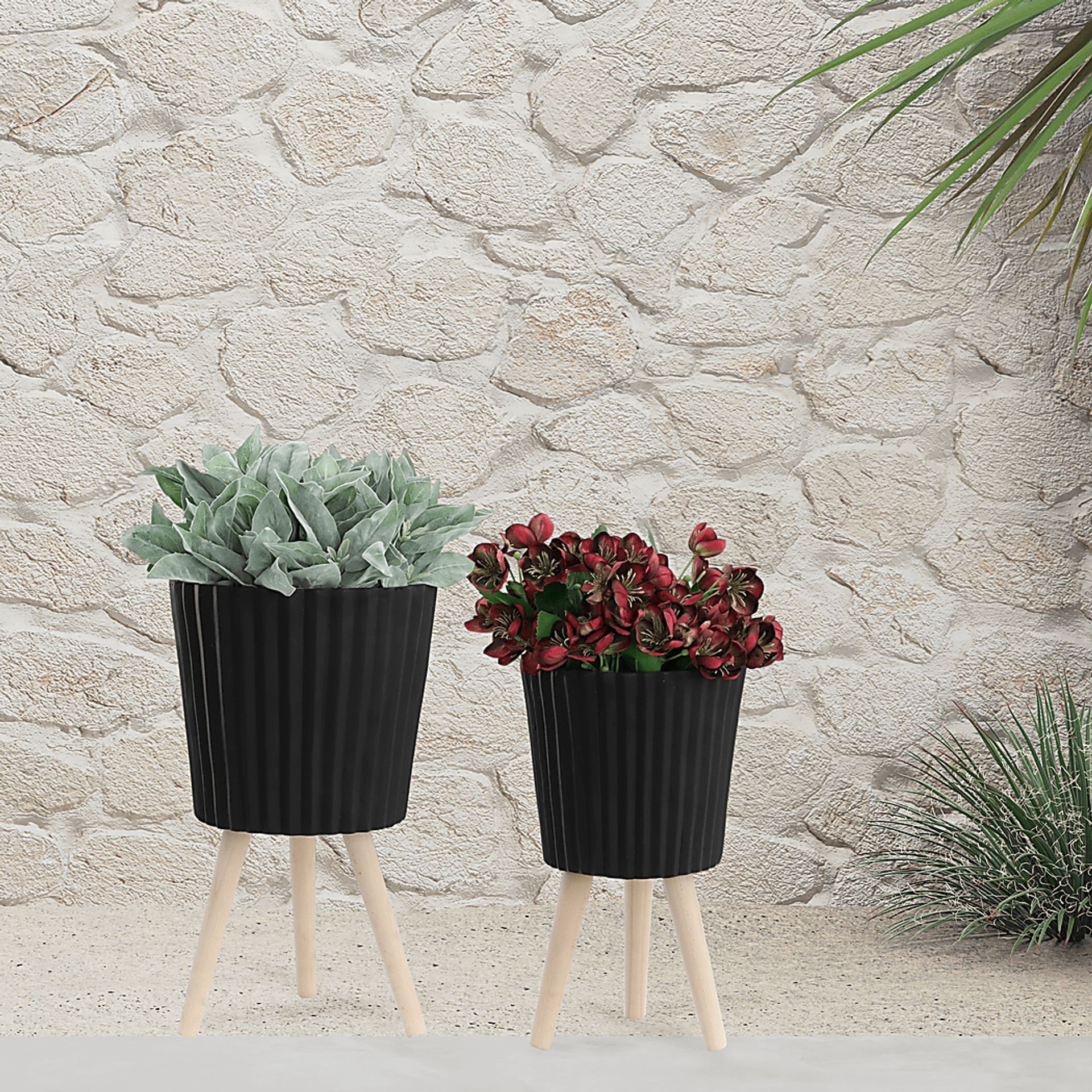 Weirton Black Planter, Set of 2 - Image 2